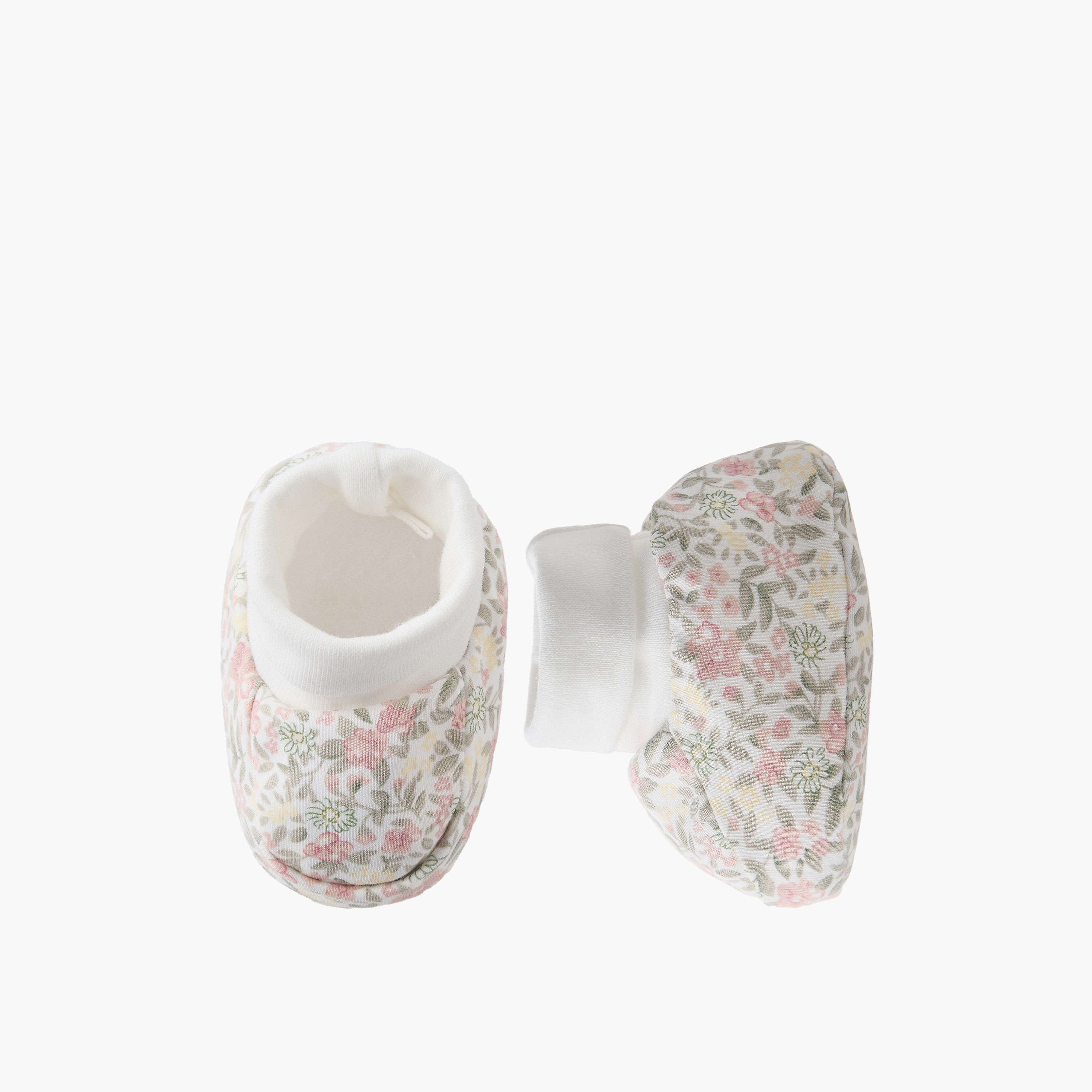 Pack of 2 Juniors Booties with Floral Print-baby-girls-shoes-booties-image-7