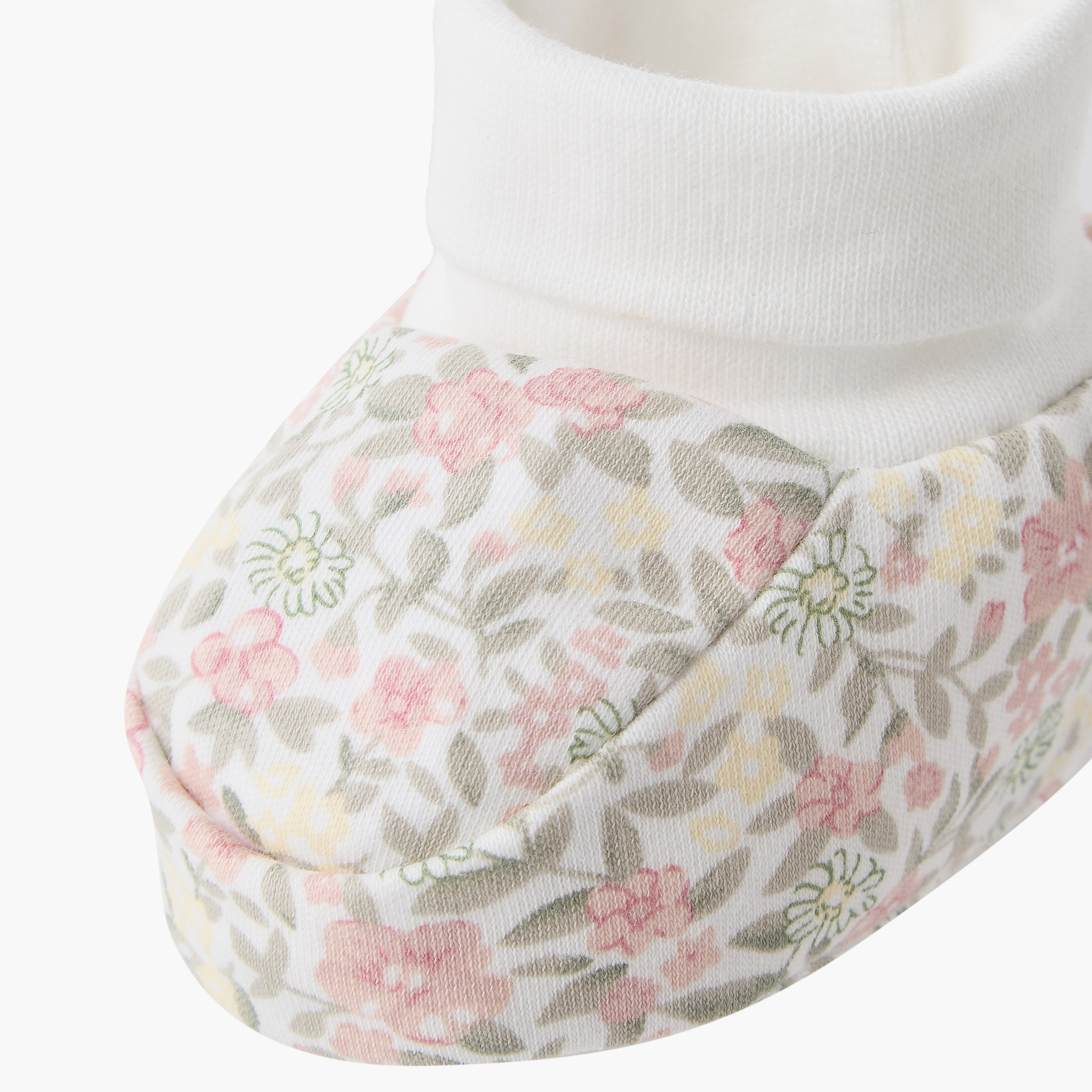 Pack of 2 Juniors Booties with Floral Print-baby-girls-shoes-booties-image-9