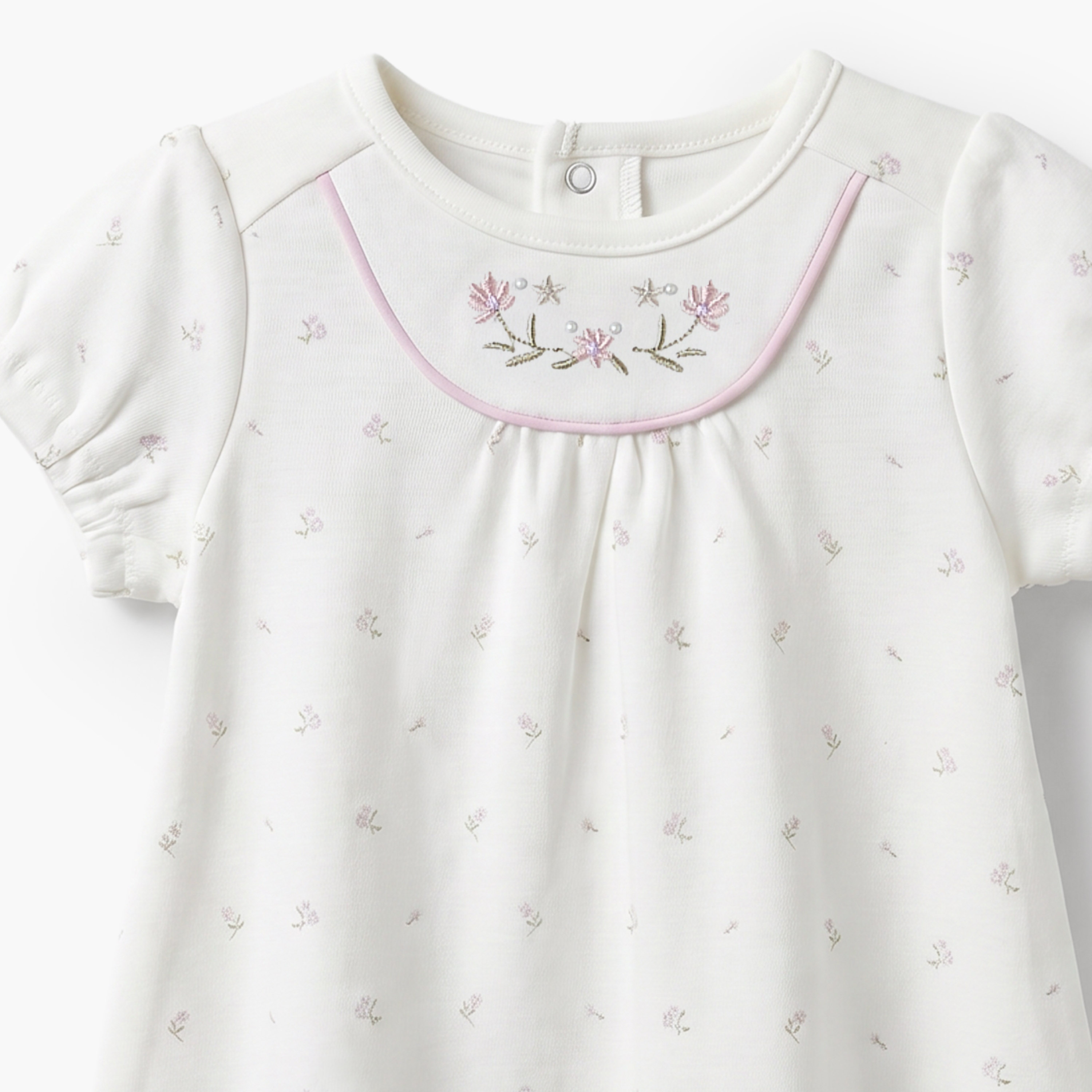 Giggles Round Neck Short Sleeves Knee Length A-line Dress with Floral Print-baby-girls-clothing-dressesandjumpsuits-image-4