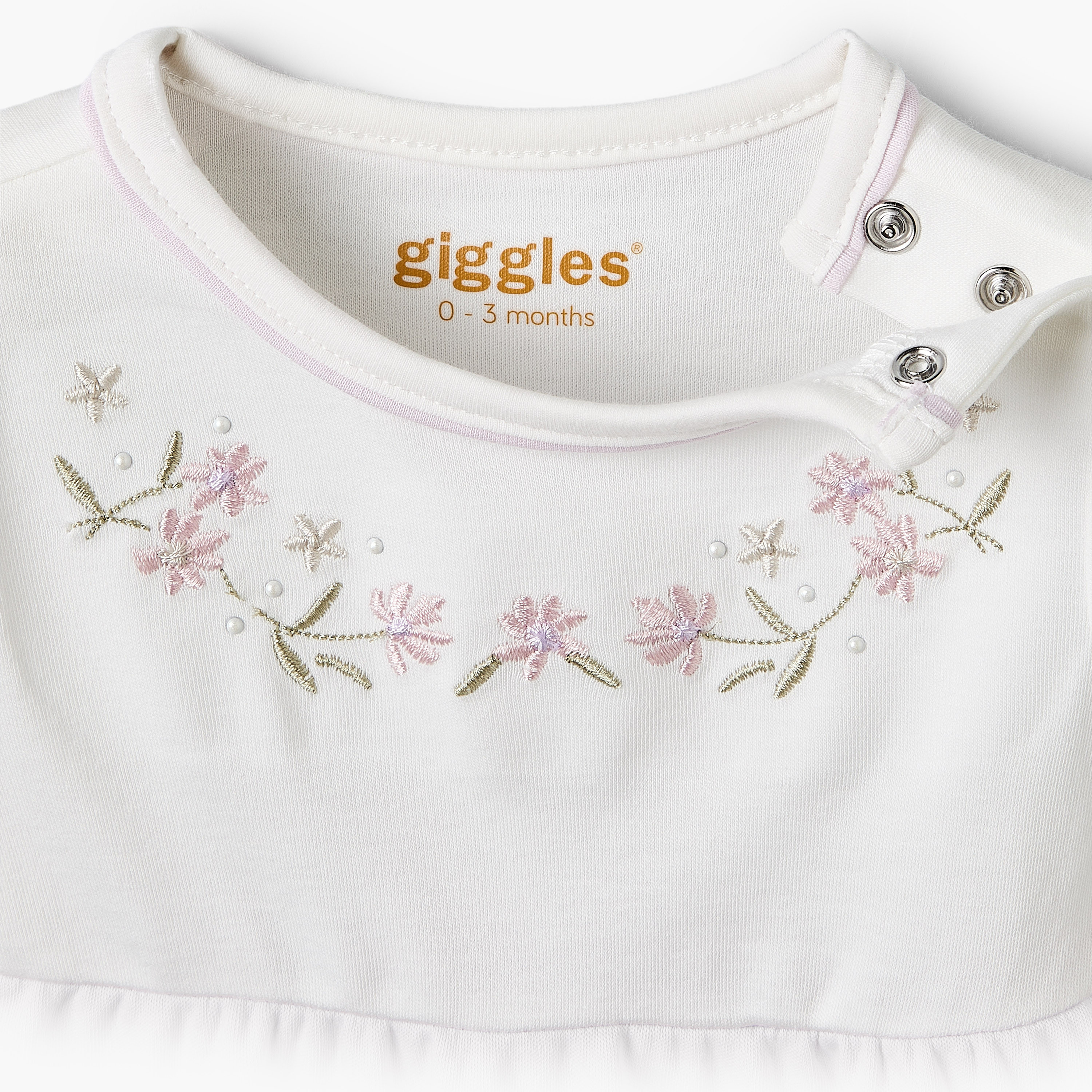 Giggles Round Neck Short Sleeves Pyjama Set with Floral Print-baby-girls-clothing-nightwear-pyjamasets-image-8