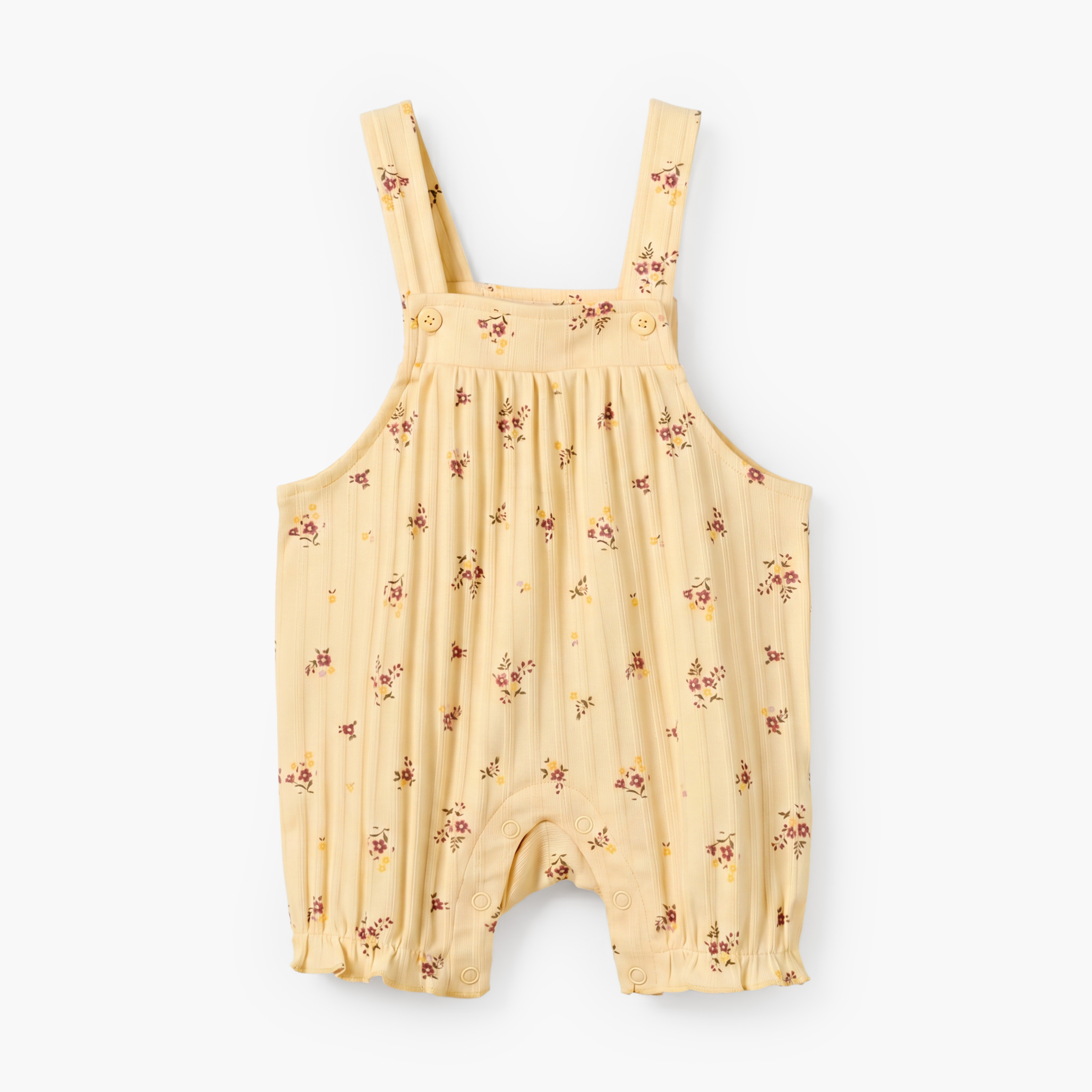 Juniors Crew Neck Short Sleeves T-shirt and Dungaree Set with Floral Print-baby-girls-clothing-setsandcoords-image-4