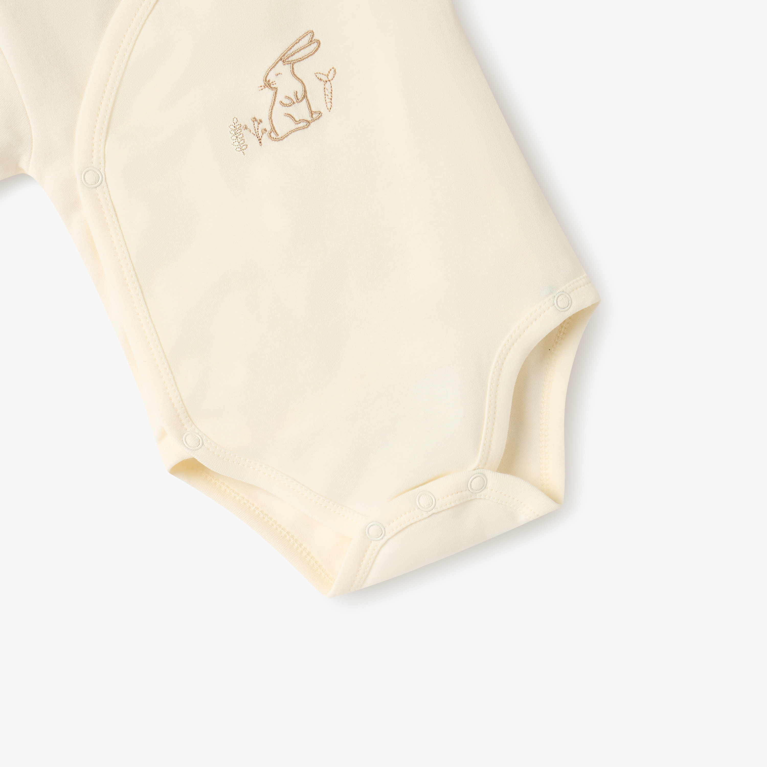 بودي سوت بتطريزات أرنب وأكمام قصيرة وأزرار إغلاق من جيجلز-baby-boys-clothing-bodysuits-image-4