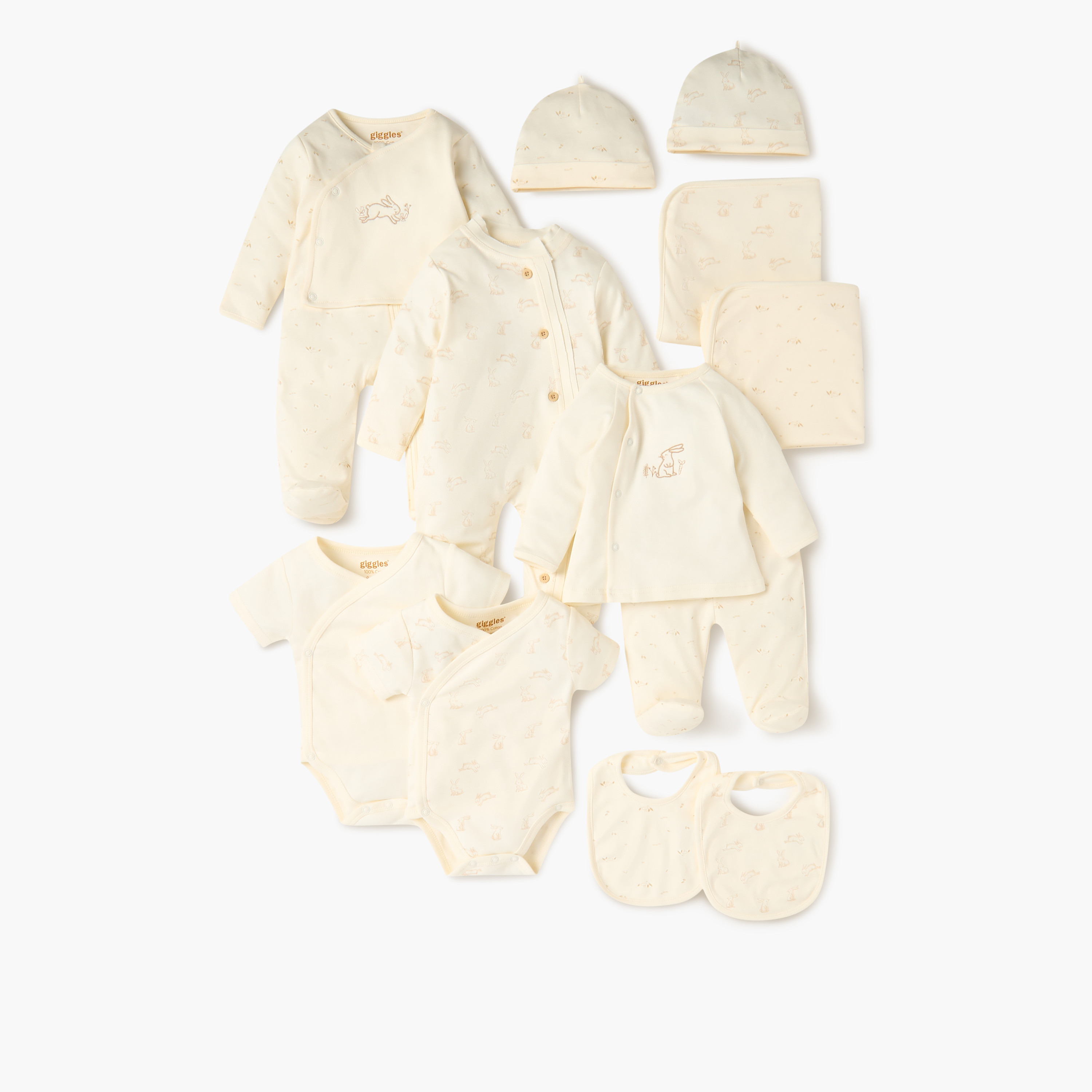 بودي سوت بتطريزات أرنب وأكمام قصيرة وأزرار إغلاق من جيجلز-baby-boys-clothing-bodysuits-image-5