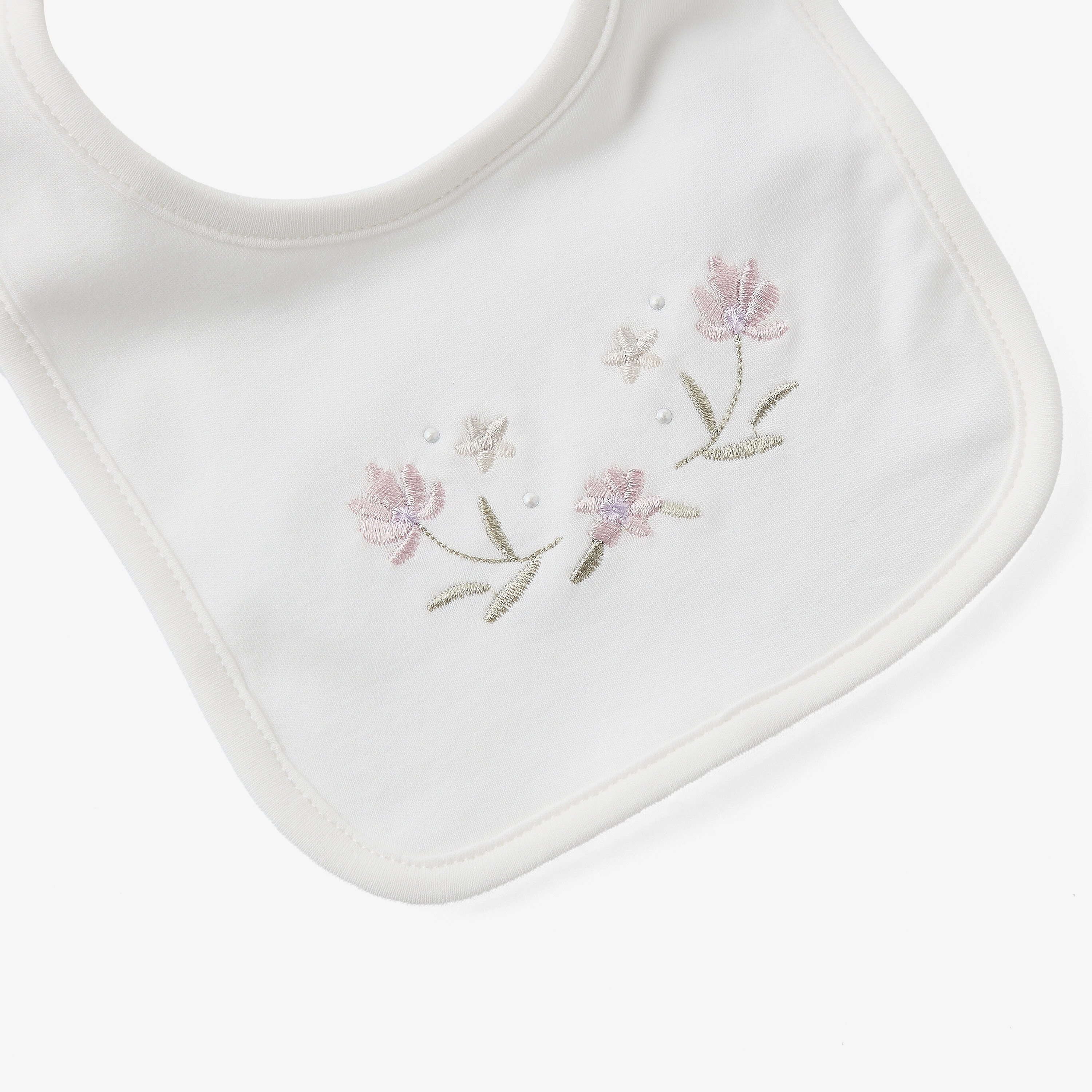 Giggles Baby Bib with Floral Embroidery-baby-feeding-bibs-image-3