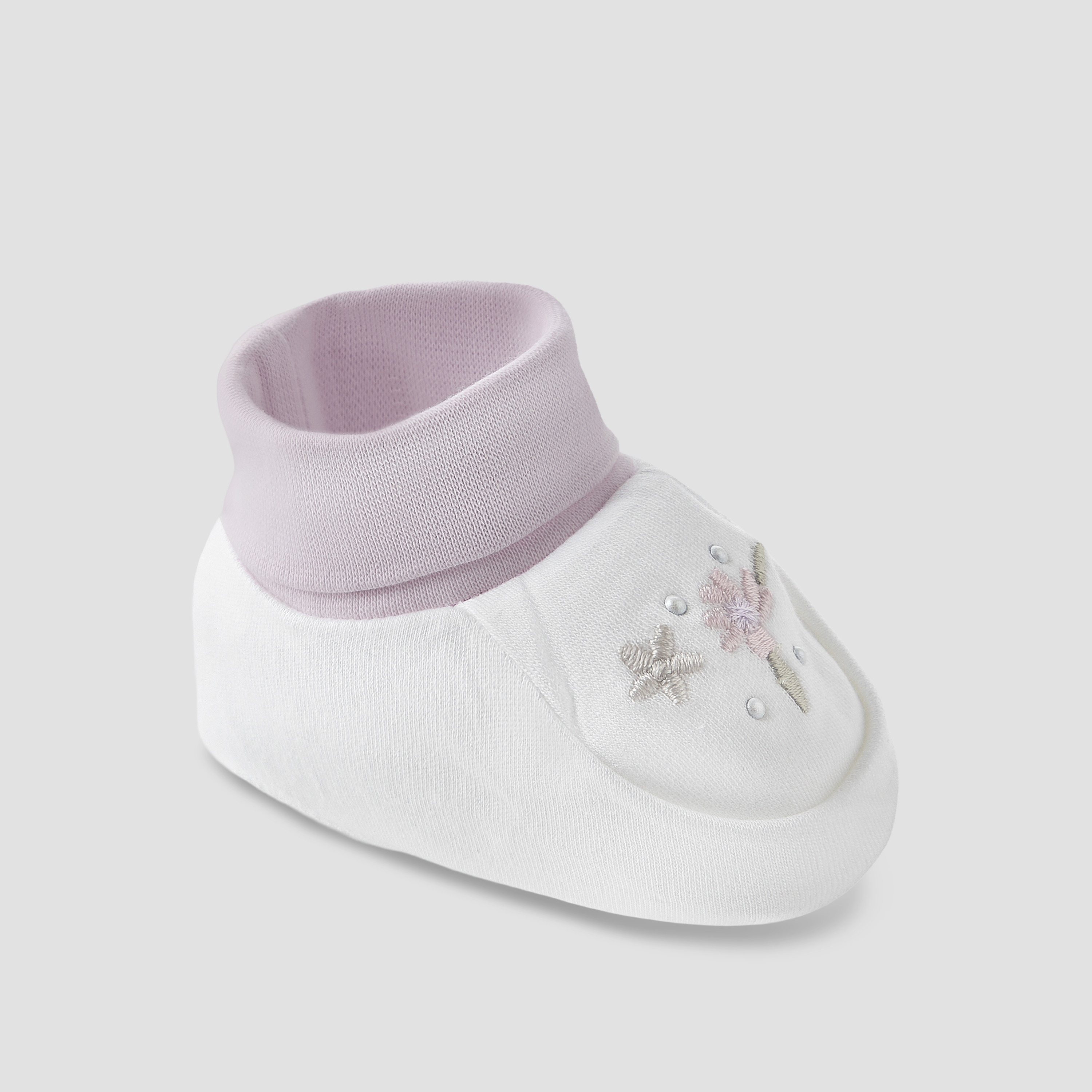 Giggles Booties with Floral Embroidery-baby-girls-shoes-booties-image-2