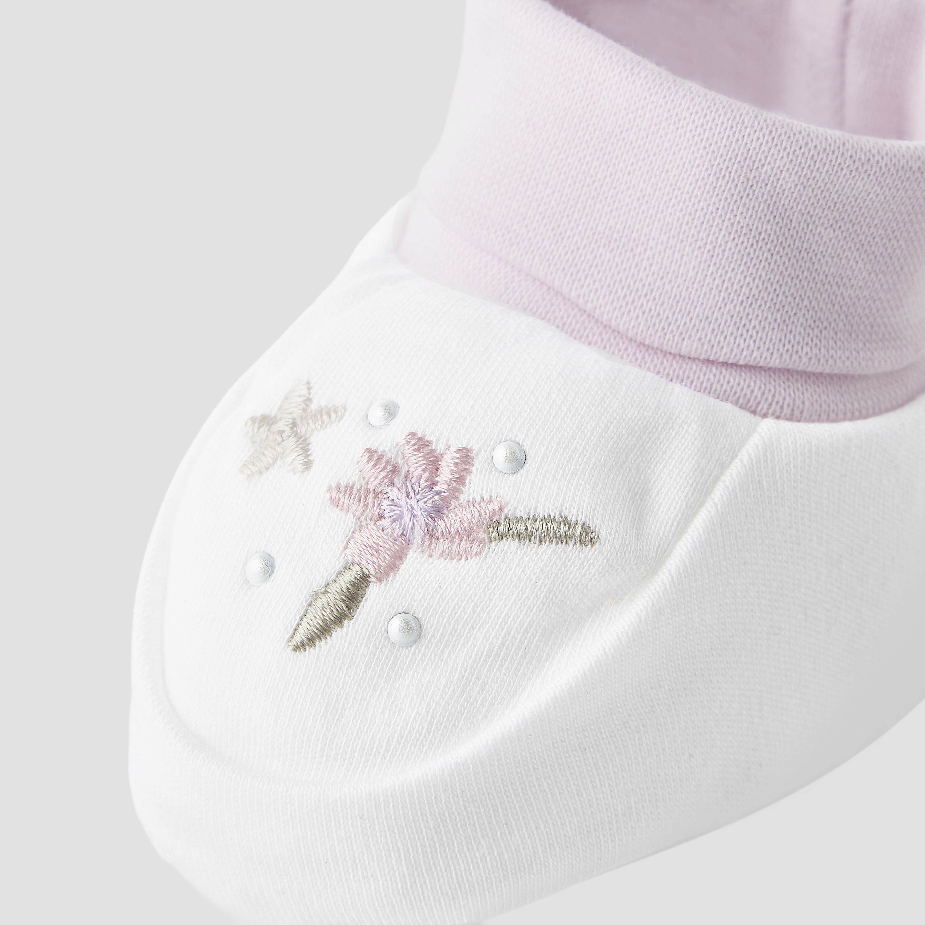 Giggles Booties with Floral Embroidery-baby-girls-shoes-booties-image-4