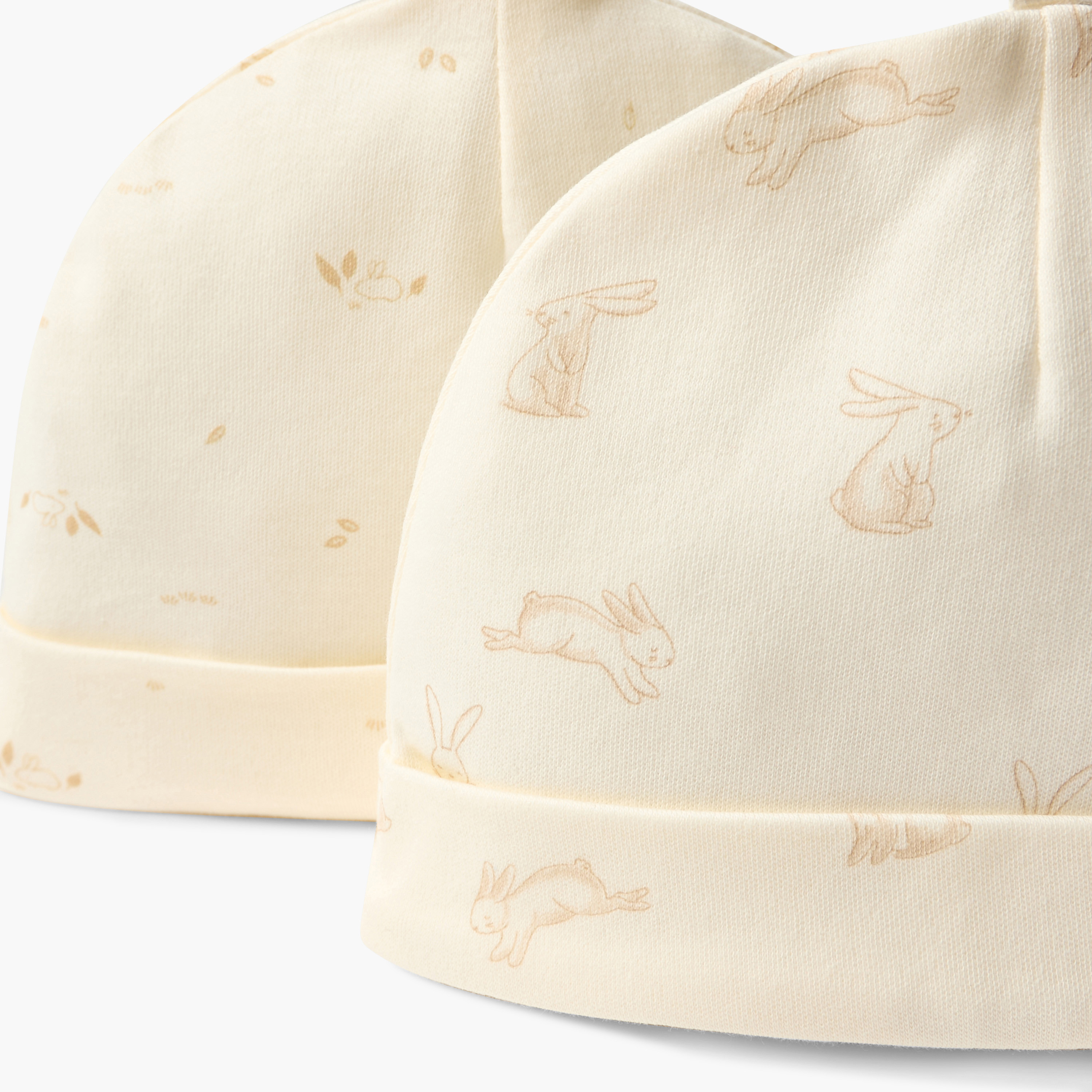 Juniors Bunny Print Cap - Set of 2-baby-boys-accessories-caps-image-5