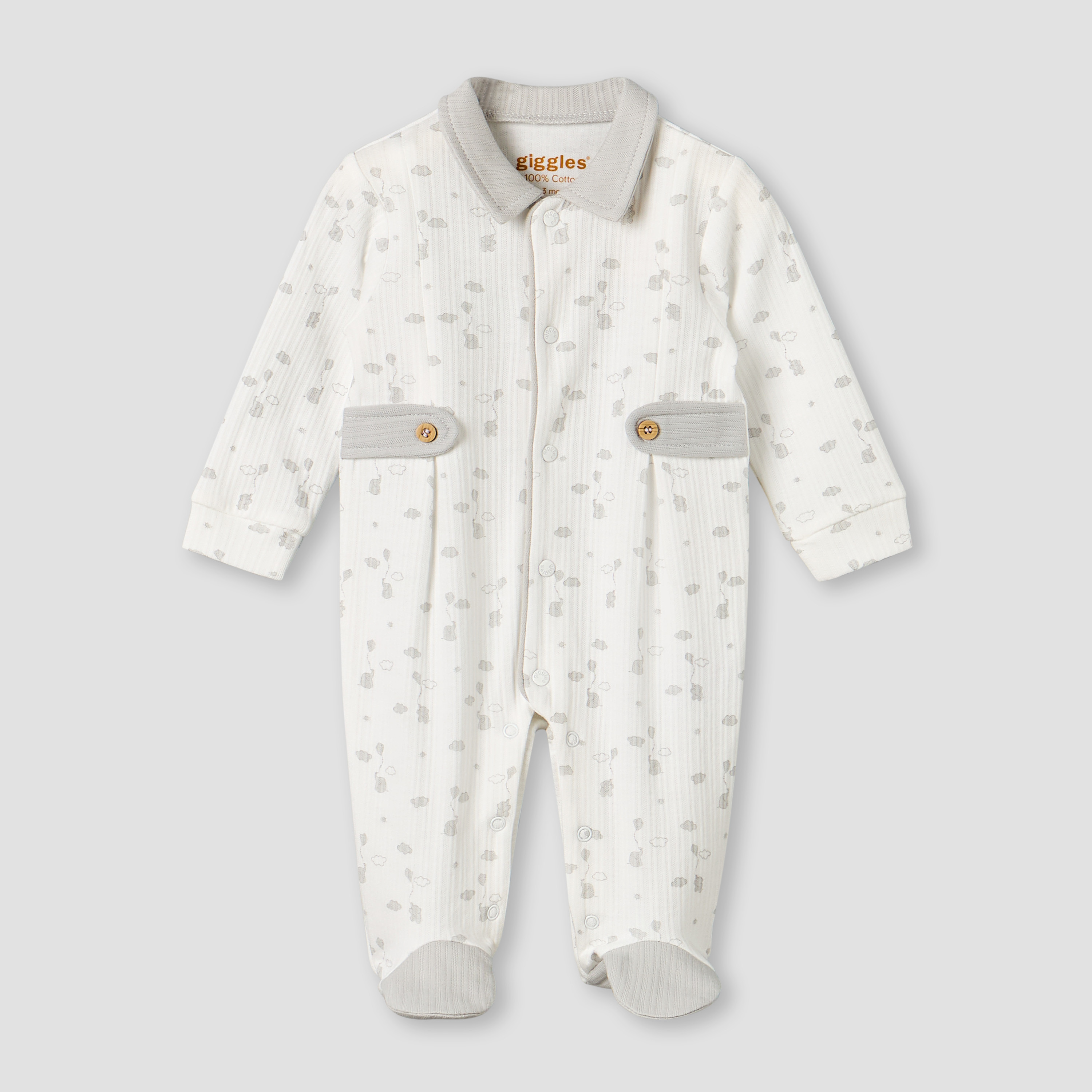 Giggles Cotton Collared Long Sleeves Sleepsuit with Print-baby-boys-clothing-nightwear-sleepsuits-image-1