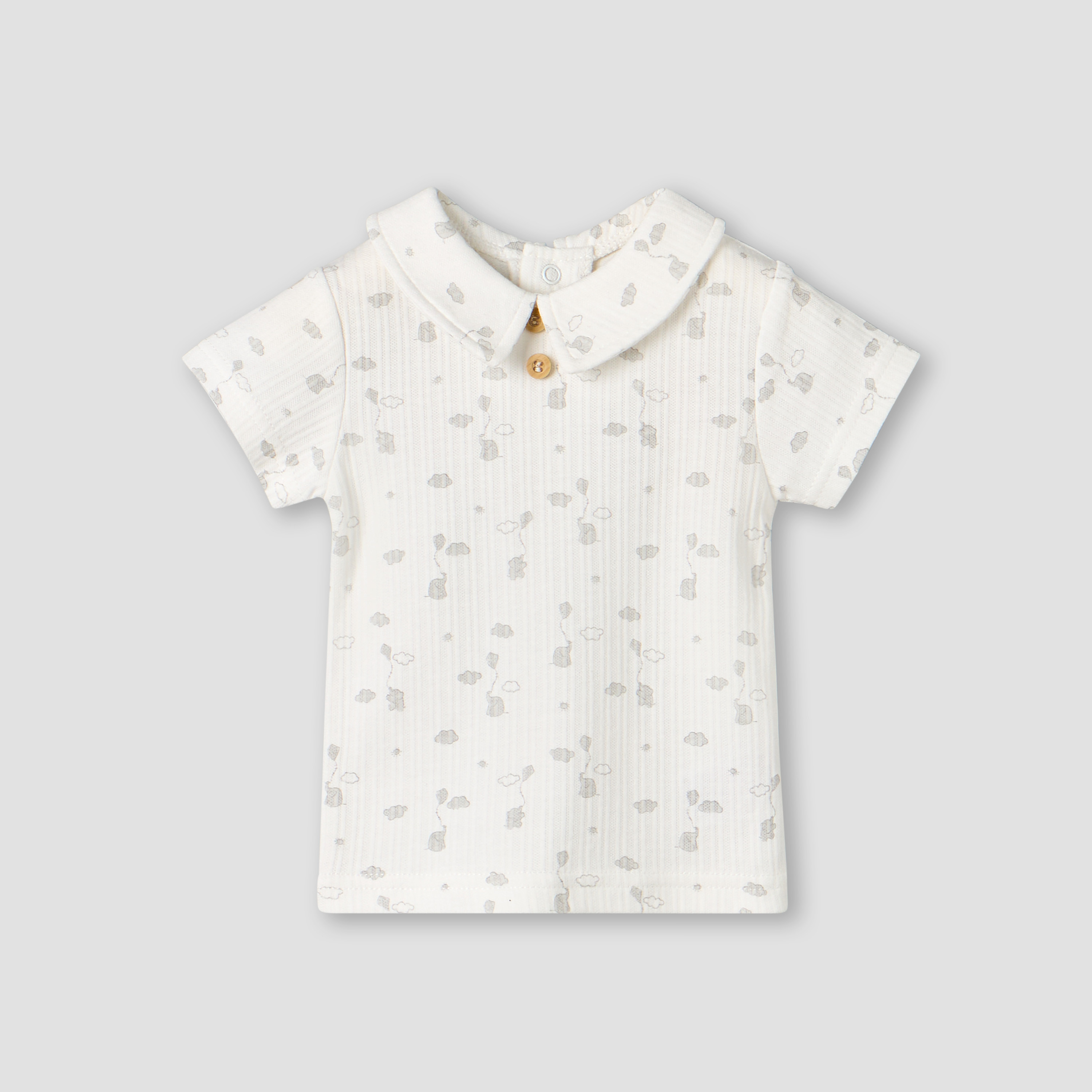 Giggles Collared Short Sleeves Top and Dungaree Set with Print-baby-boys-clothing-setsandcoords-image-2