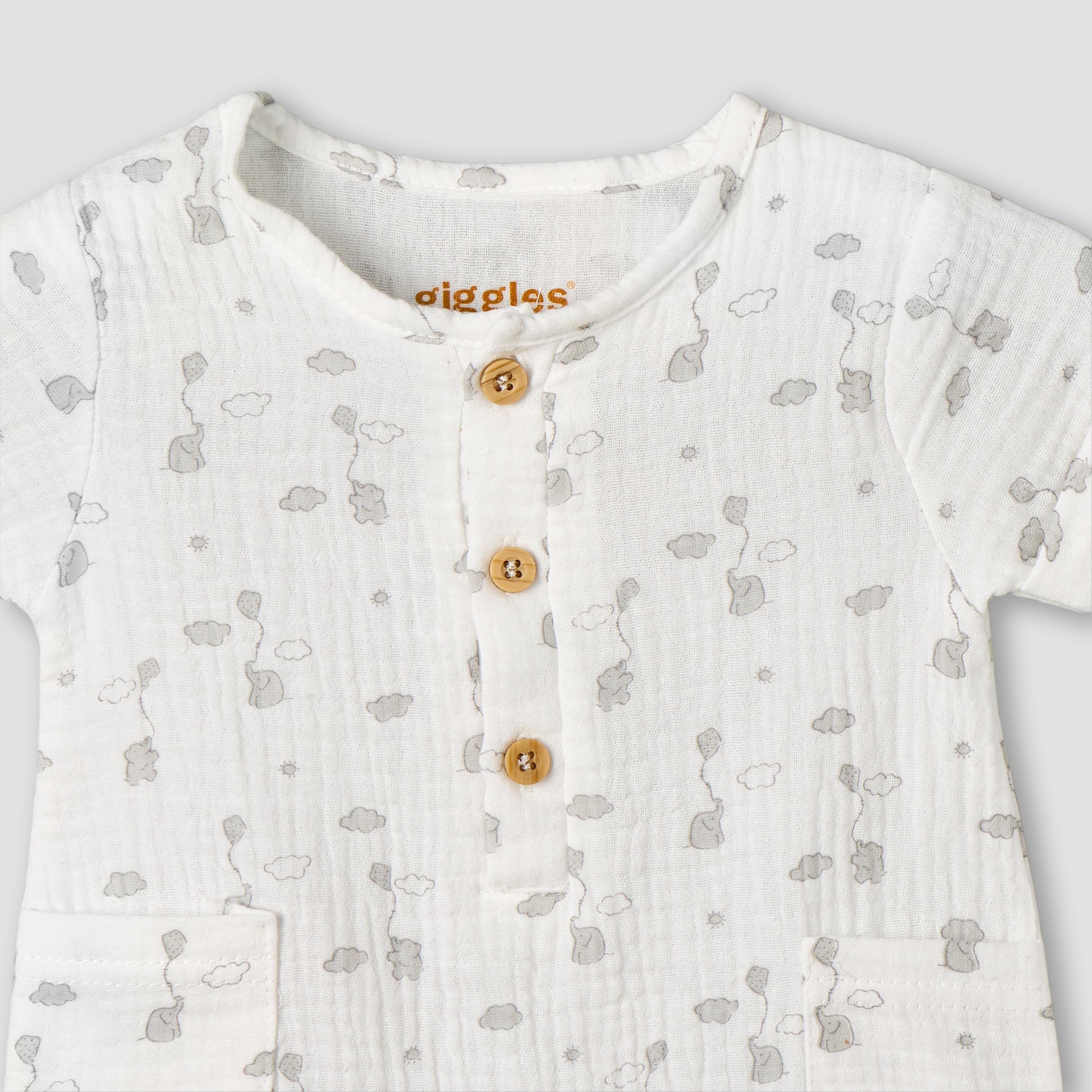 Giggles Crew Neck Short Sleeve Romper with Button Closure-baby-boys-clothing-rompers-image-4