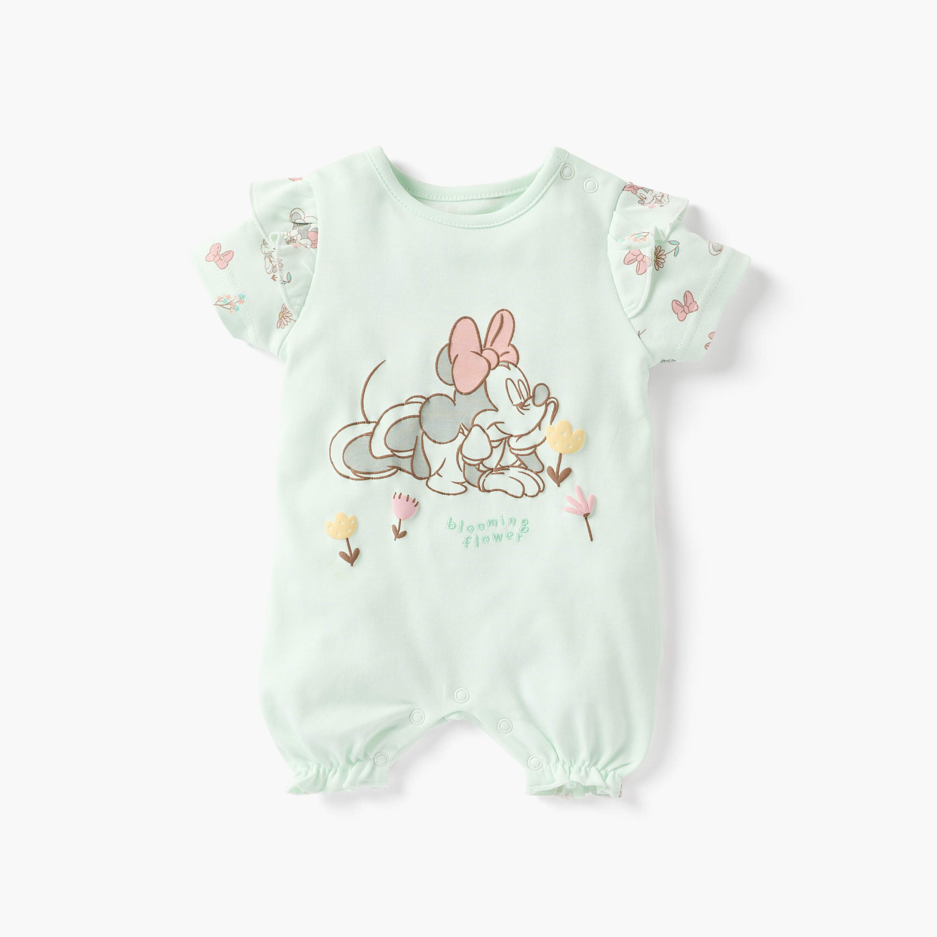 Disney Minnie Mouse Print Romper with Short Sleeves-baby-girls-clothing-rompers-image-1