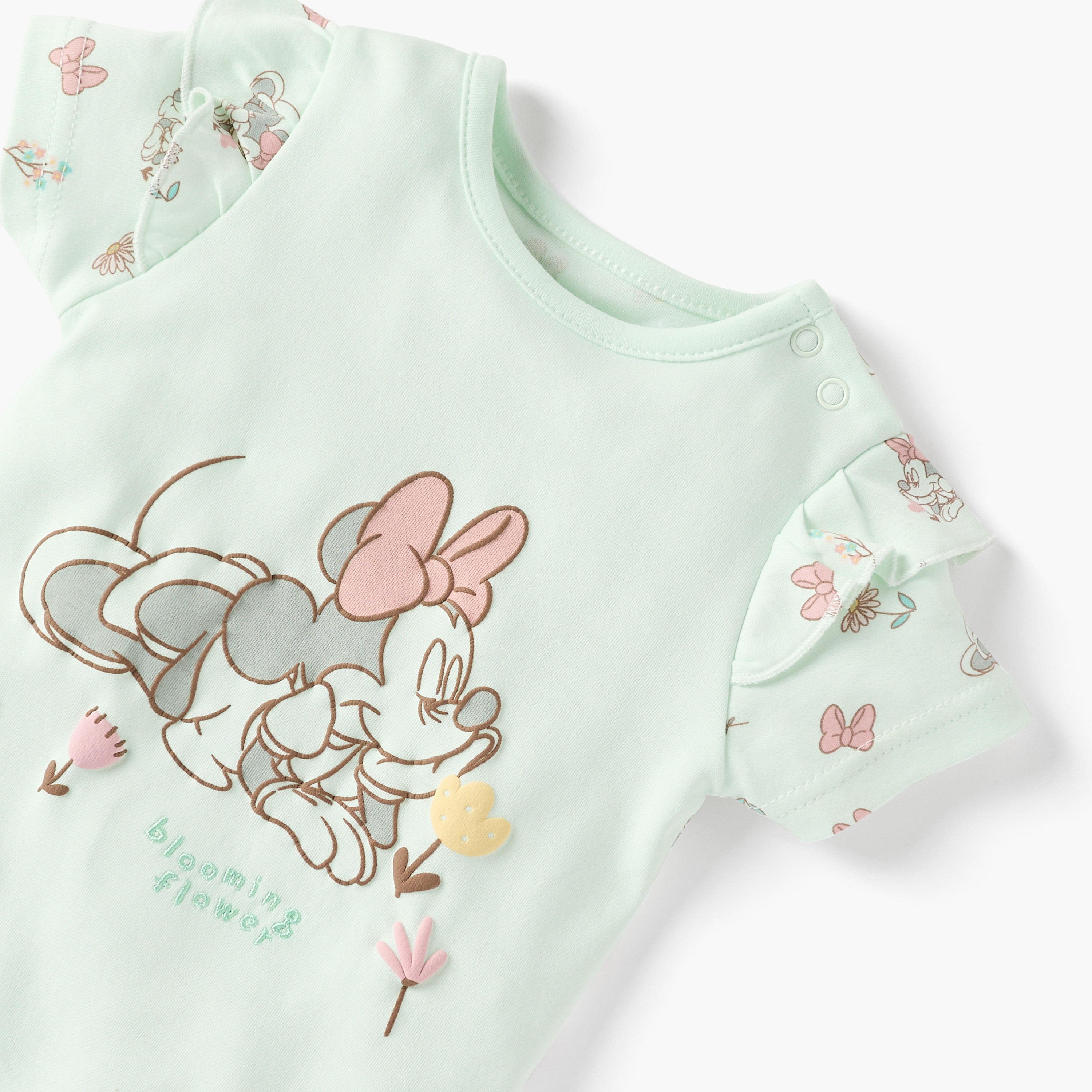 Disney Minnie Mouse Print Romper with Short Sleeves-baby-girls-clothing-rompers-image-3