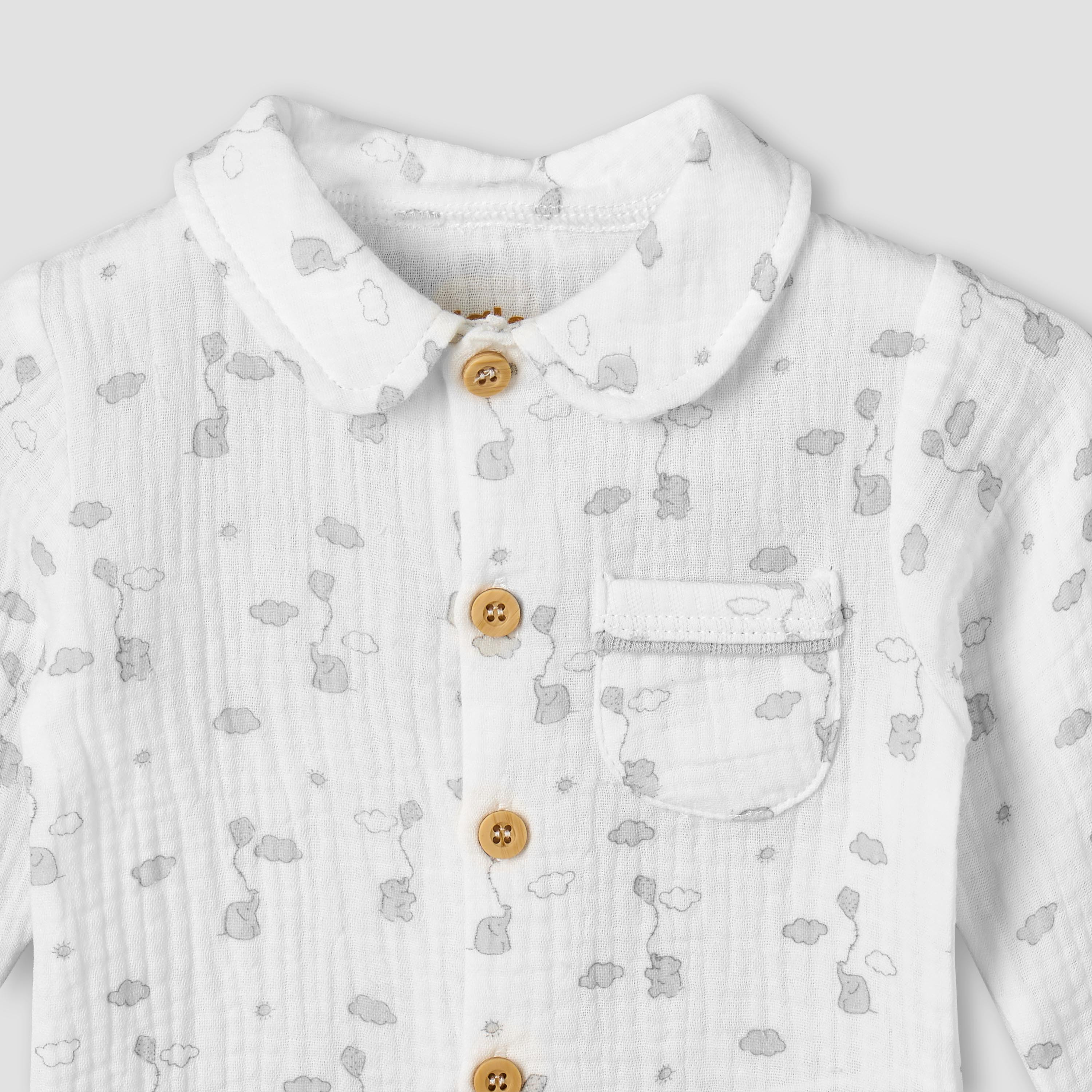 طقم بيجاما قطن بياقة عادية وأكمام طويلة وطبعات من جيجلز-baby-boys-clothing-nightwear-pyjamasets-image-5