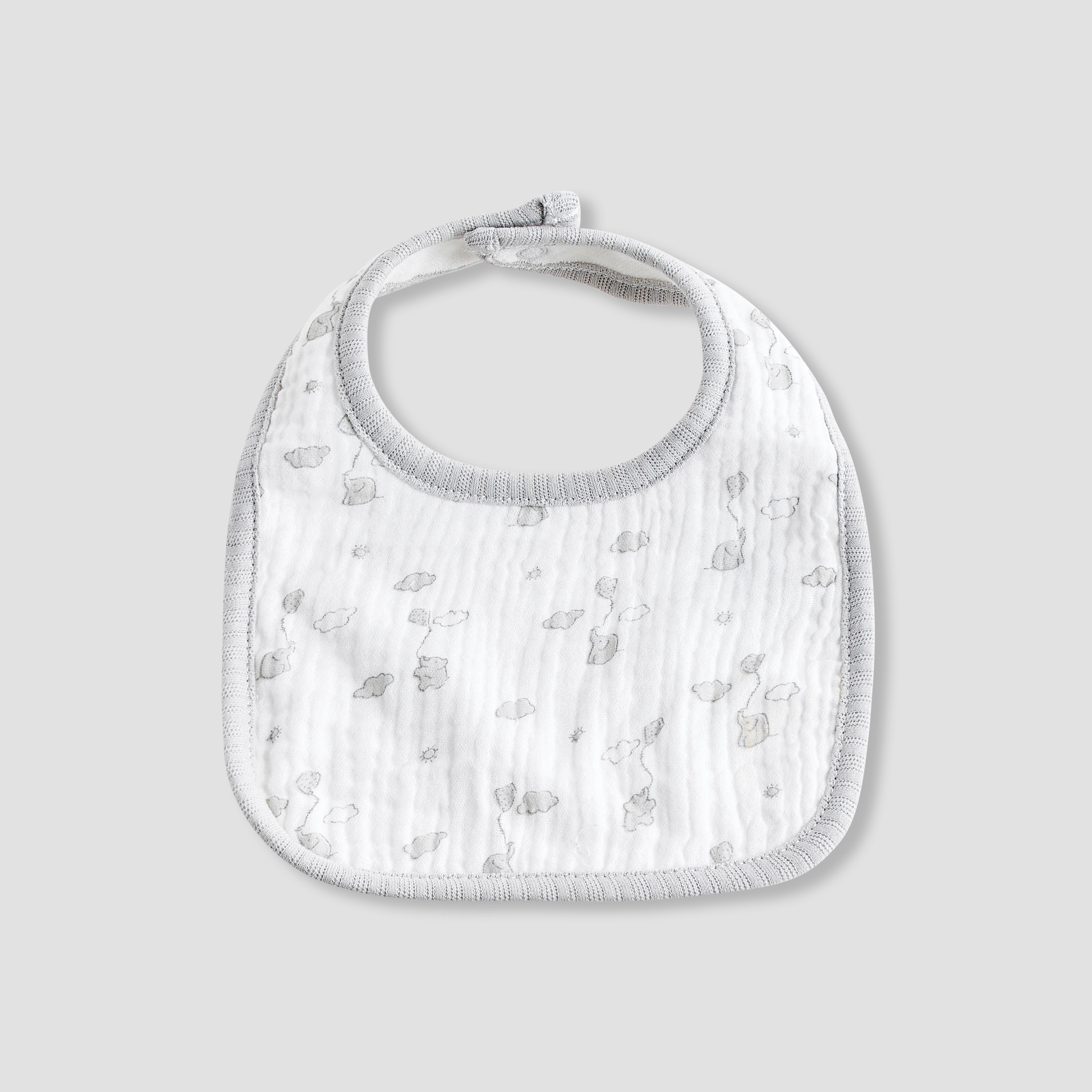 Giggles Baby Bib with Elephant Print-baby-feeding-bibs-image-1