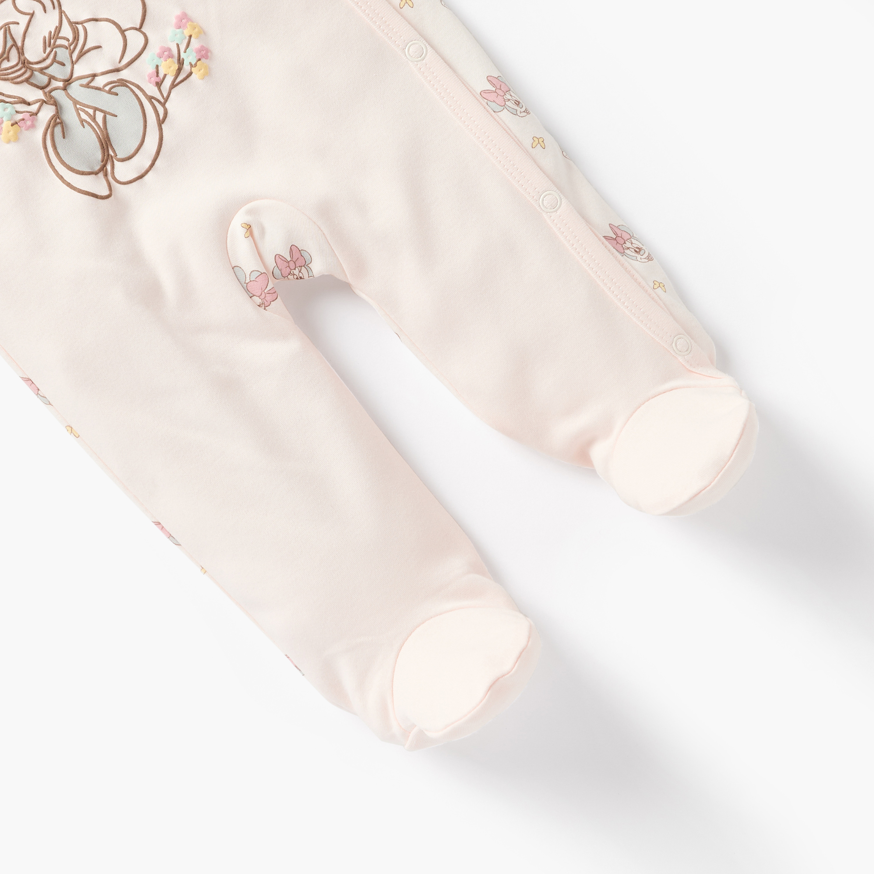 Disney Minnie Mouse Print Closed Foot Sleepsuit with Long Sleeves-baby-girls-clothing-nightwear-sleepsuits-image-4