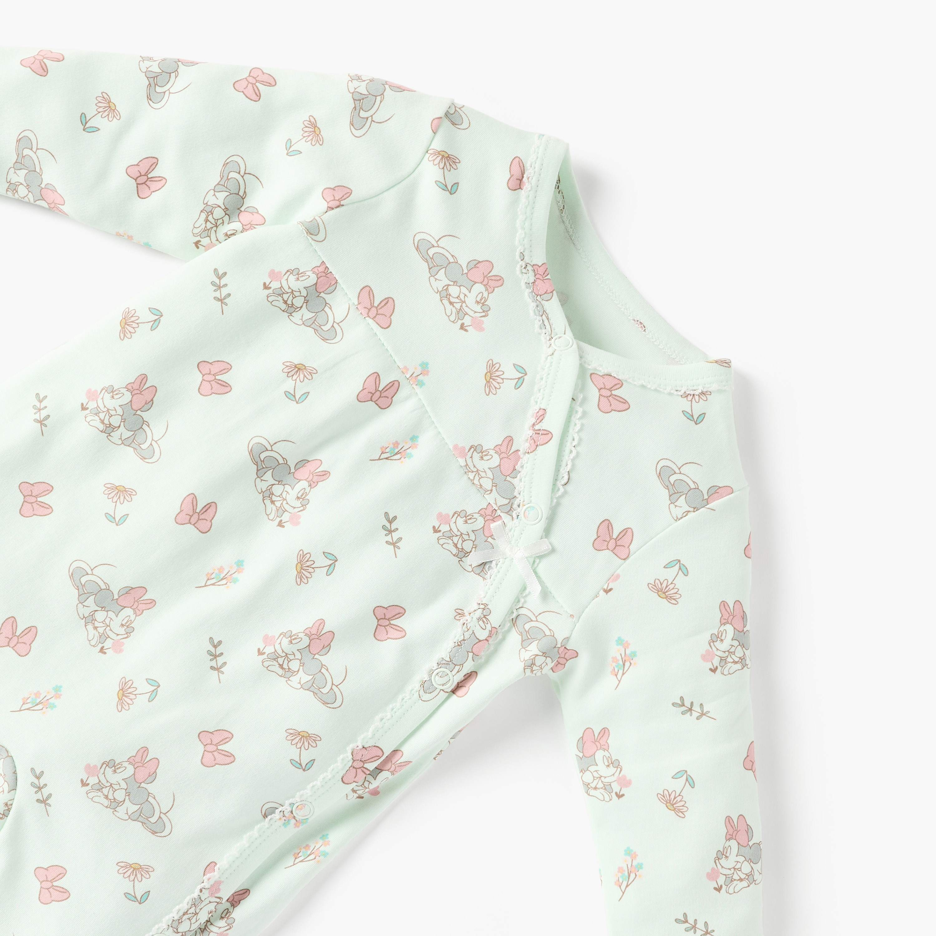 Disney Minnie Mouse Print Closed Foot Sleepsuit with Long Sleeves-baby-girls-clothing-nightwear-sleepsuits-image-3