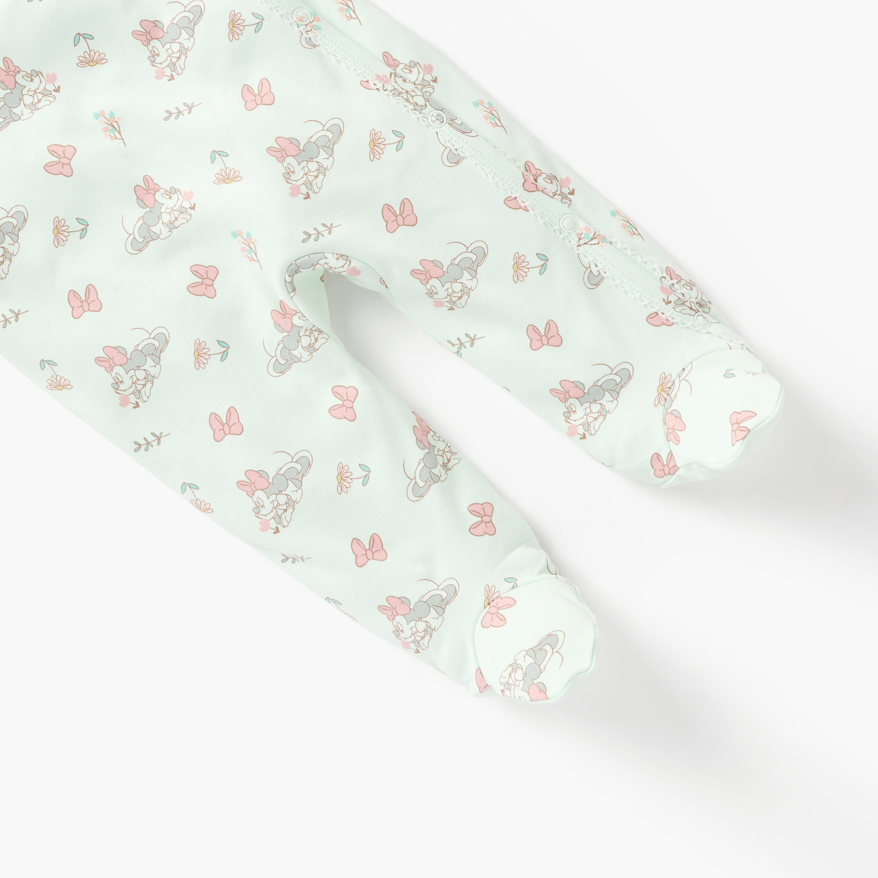 Disney Minnie Mouse Print Closed Foot Sleepsuit with Long Sleeves-baby-girls-clothing-nightwear-sleepsuits-image-4