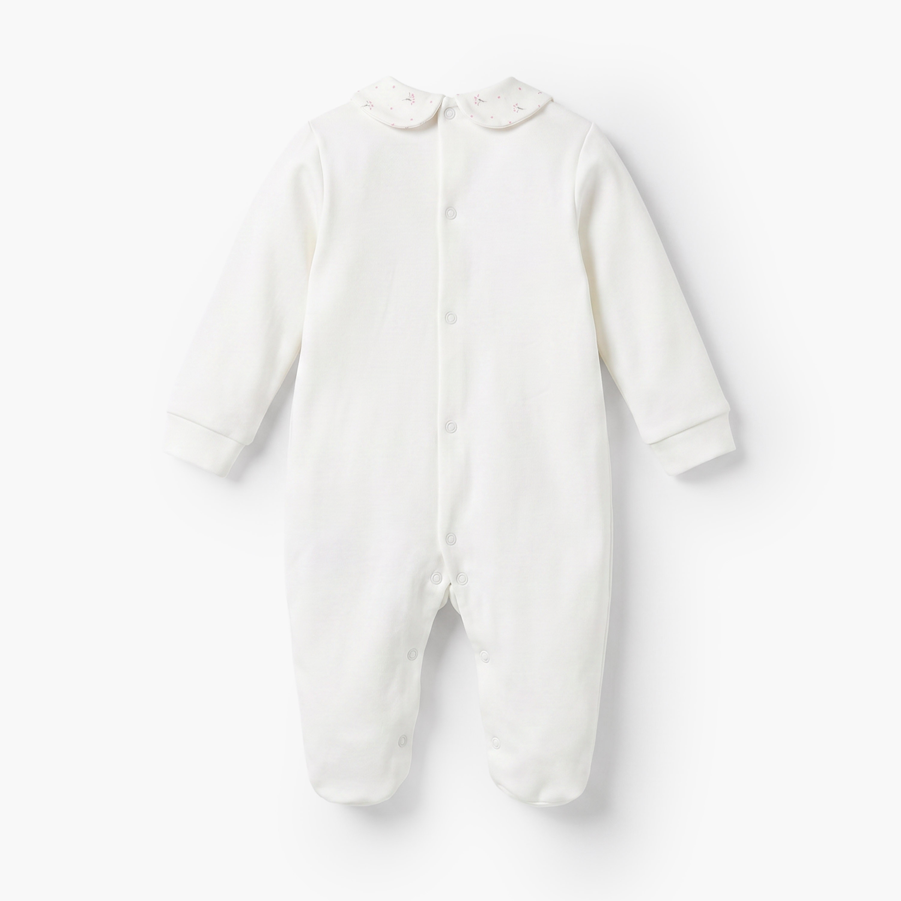 Giggles Supima Cotton Collared Long Sleeves Sleepsuit with Floral Print-baby-girls-clothing-nightwear-sleepsuits-image-3