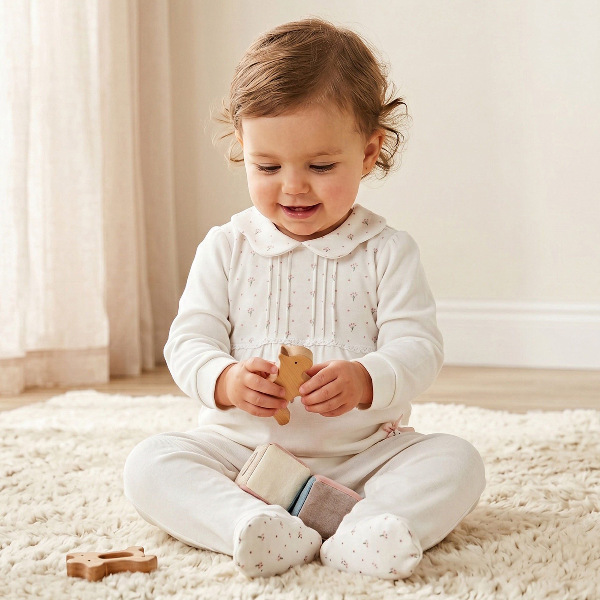 Giggles Supima Cotton Collared Long Sleeves Sleepsuit with Floral Print-baby-girls-clothing-nightwear-sleepsuits-image-1