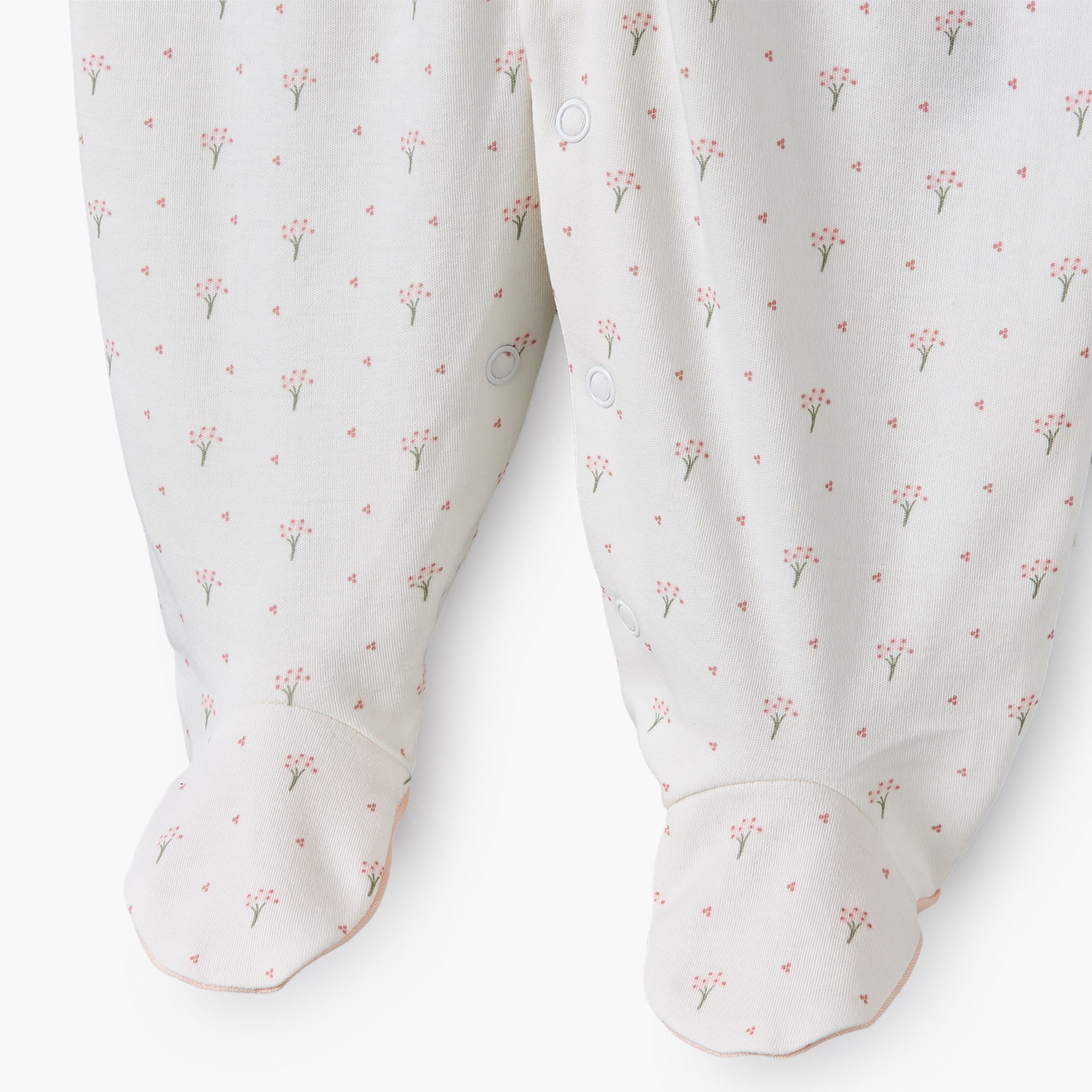 Giggles Supima Cotton Mandarin Collar Long Sleeves Sleepsuit with Floral Print-baby-girls-clothing-nightwear-sleepsuits-image-5