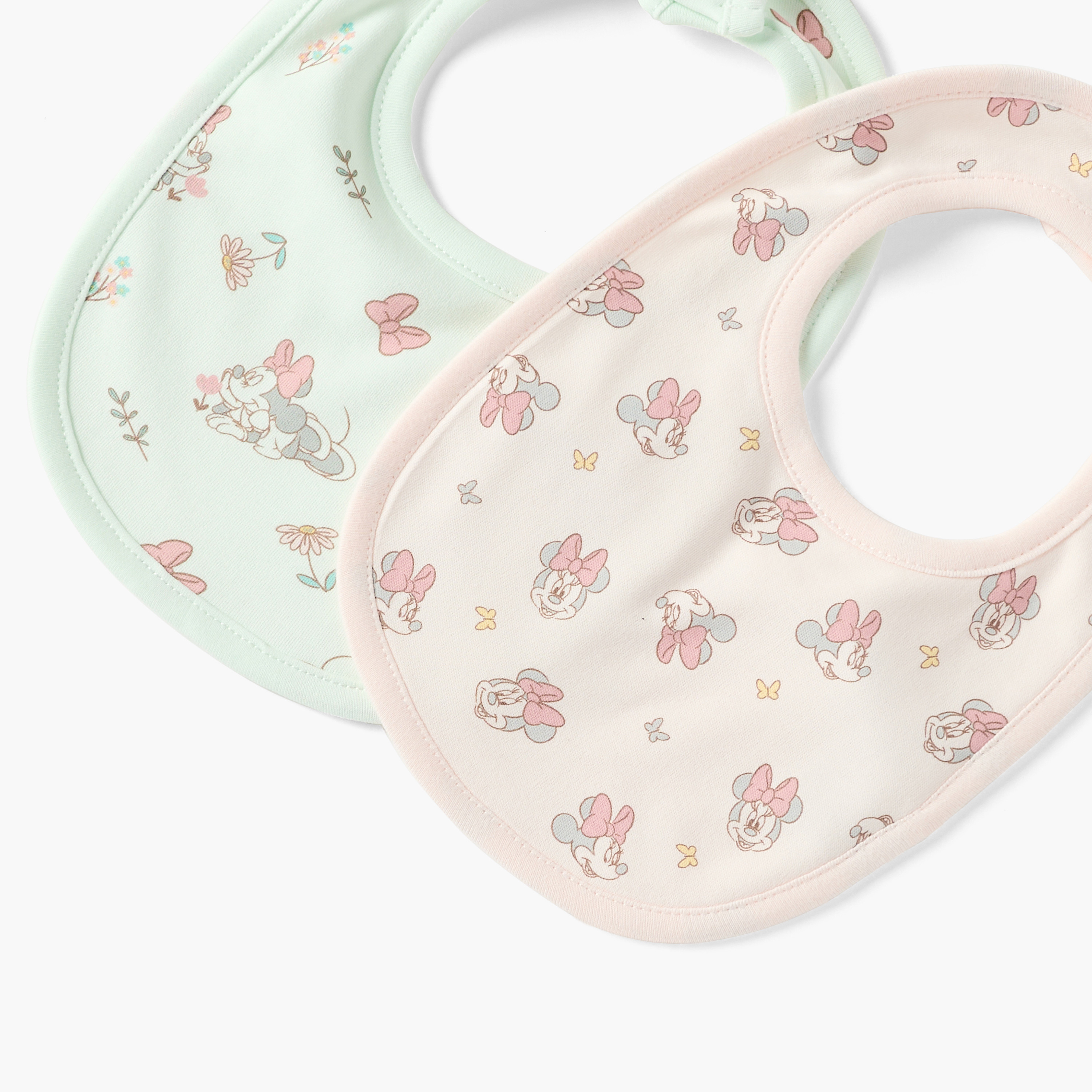 مرايل بطبعات ميني ماوس وزر إغلاق من ديزني - طقم من قطعتين-baby-feeding-bibs-image-4