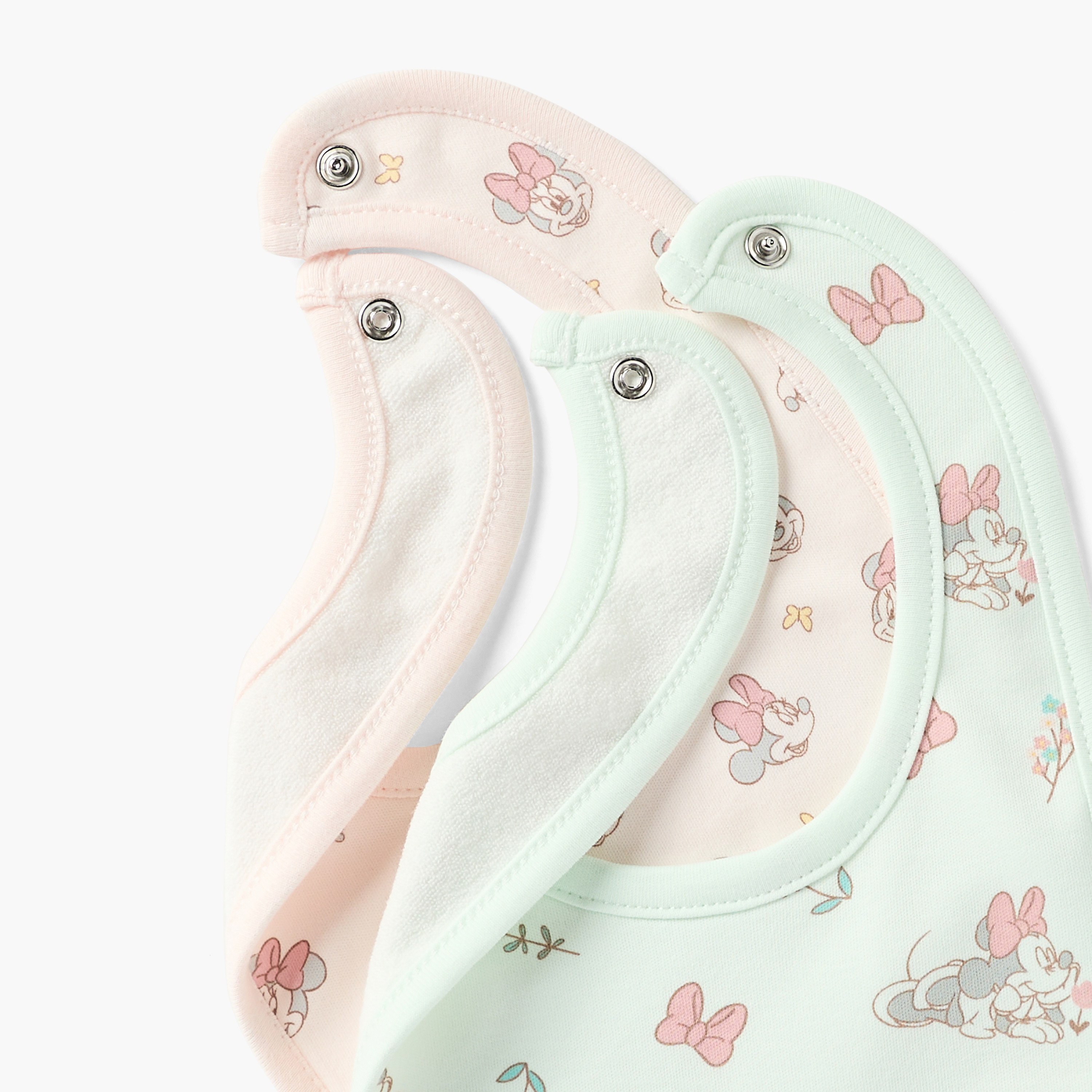 مرايل بطبعات ميني ماوس وزر إغلاق من ديزني - طقم من قطعتين-baby-feeding-bibs-image-5
