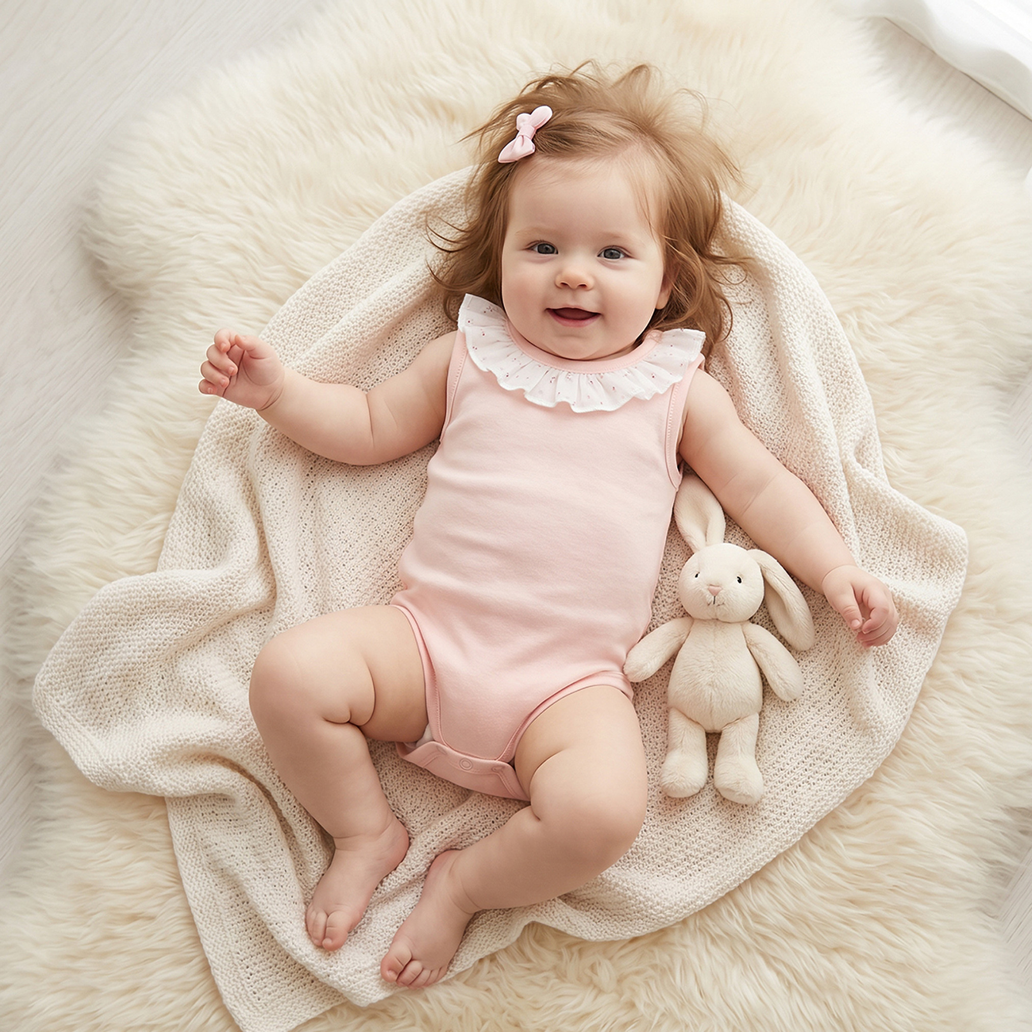 Giggles Supima Cotton Round Neck Sleeveless Bodysuit with Ruffle Detail-baby-girls-clothing-bodysuits-image-2
