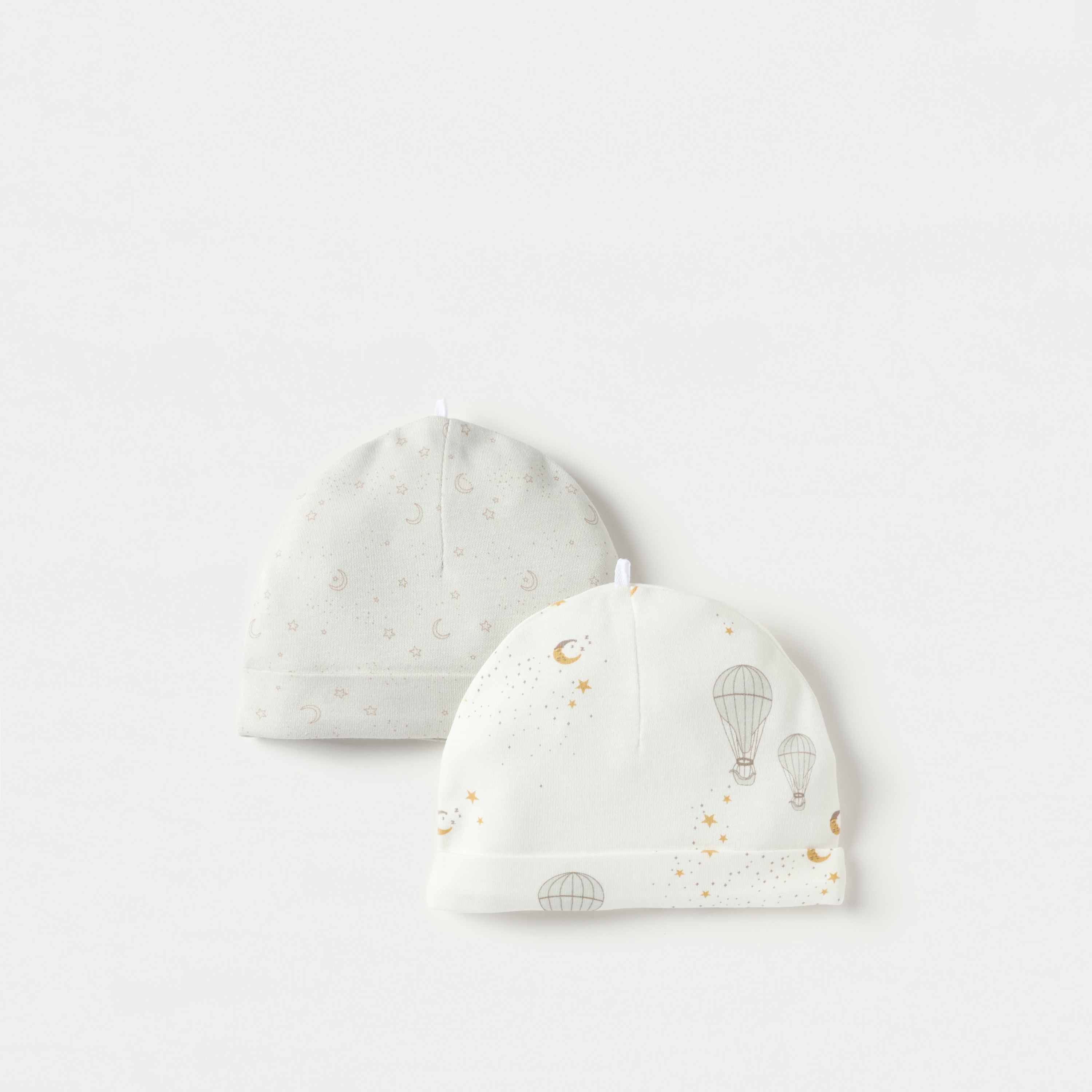 Juniors Printed Beanie Cap - Set of 2-baby-boys-accessories-caps-image-1