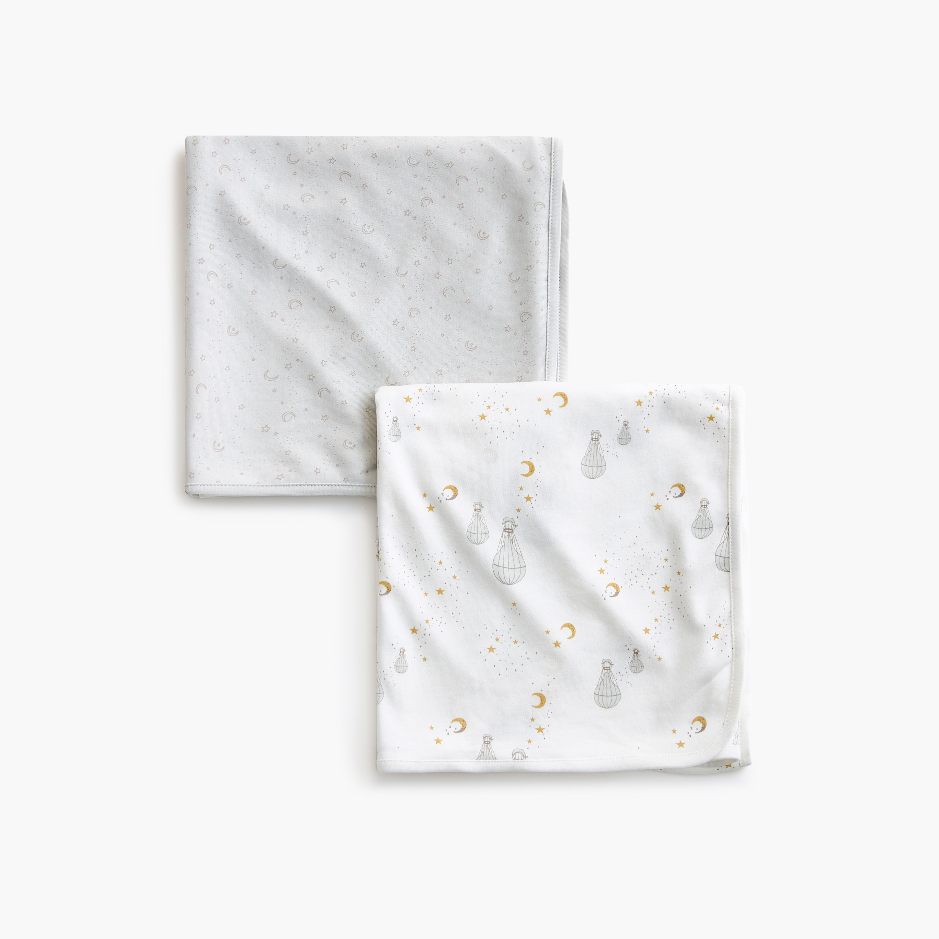 طقم بطانيات حديثي الولادة قطعتين بطبعات القمر والنجوم من جونيورز- 70×70 سم-baby-nursery-blanketsandswaddles-receivingblankets-image-3
