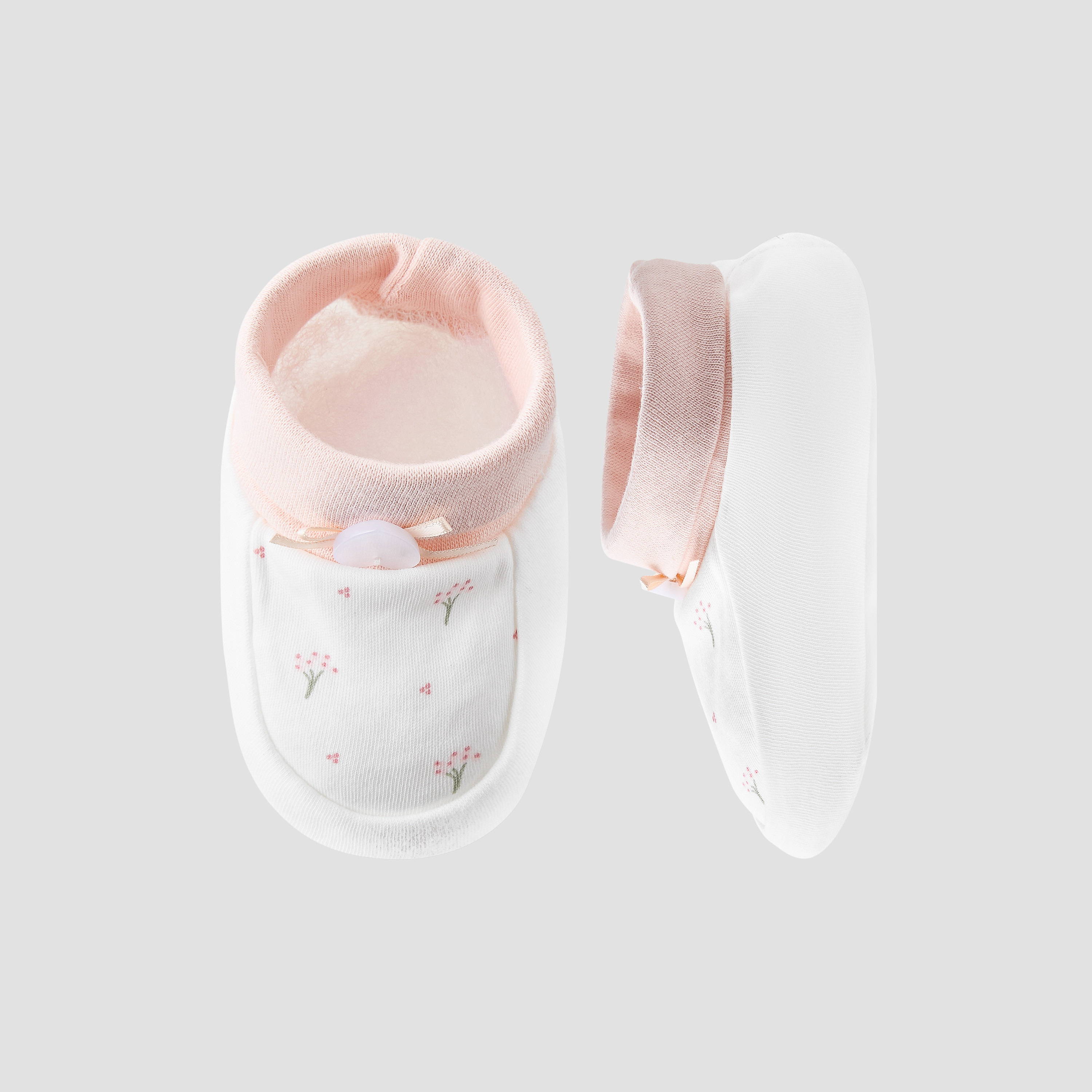 Giggles Booties with Botanical Print-baby-girls-shoes-booties-image-1