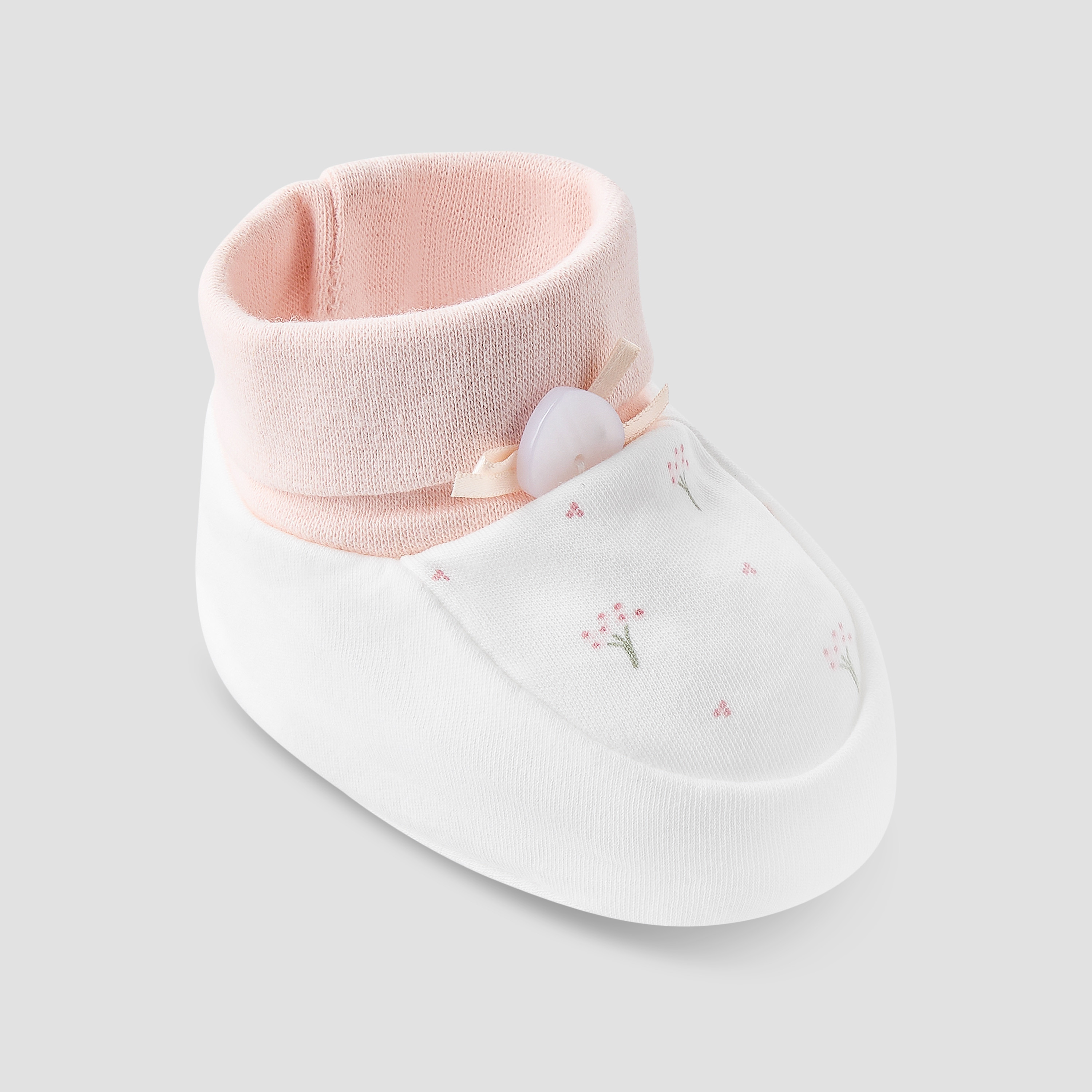 Giggles Booties with Botanical Print-baby-girls-shoes-booties-image-2