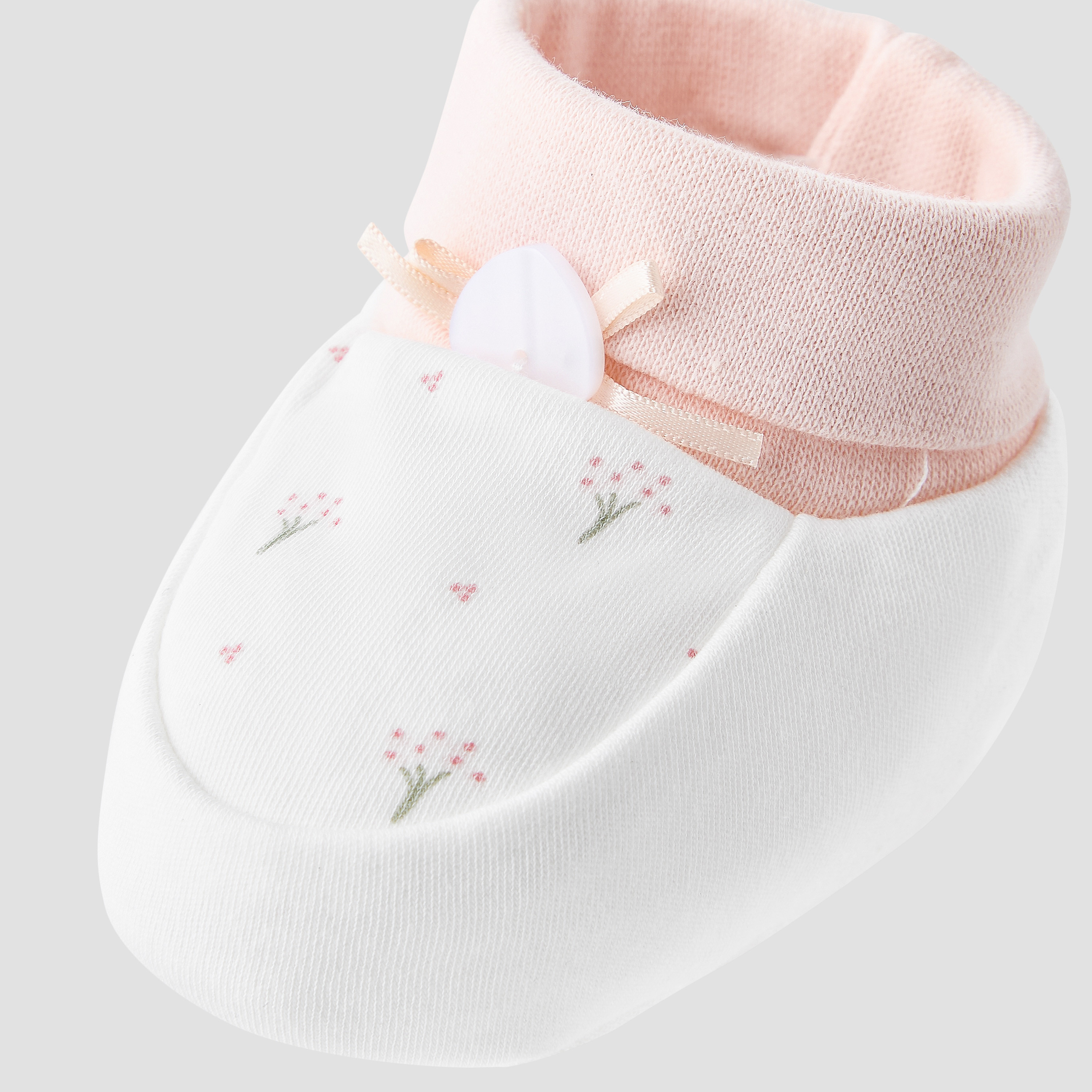 Giggles Booties with Botanical Print-baby-girls-shoes-booties-image-4
