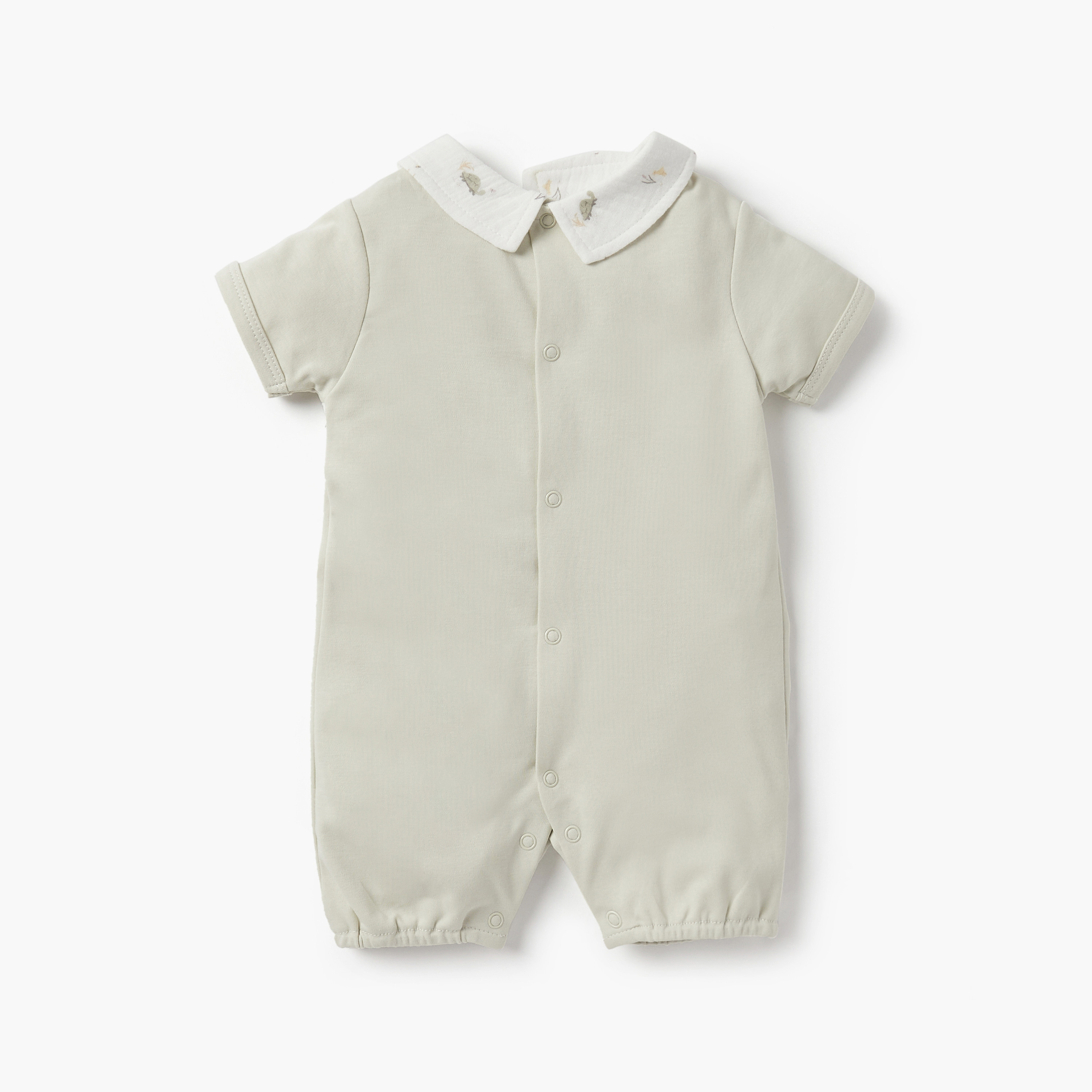 Giggles Printed Romper with Collar and Short Sleeves-baby-boys-clothing-rompers-image-2