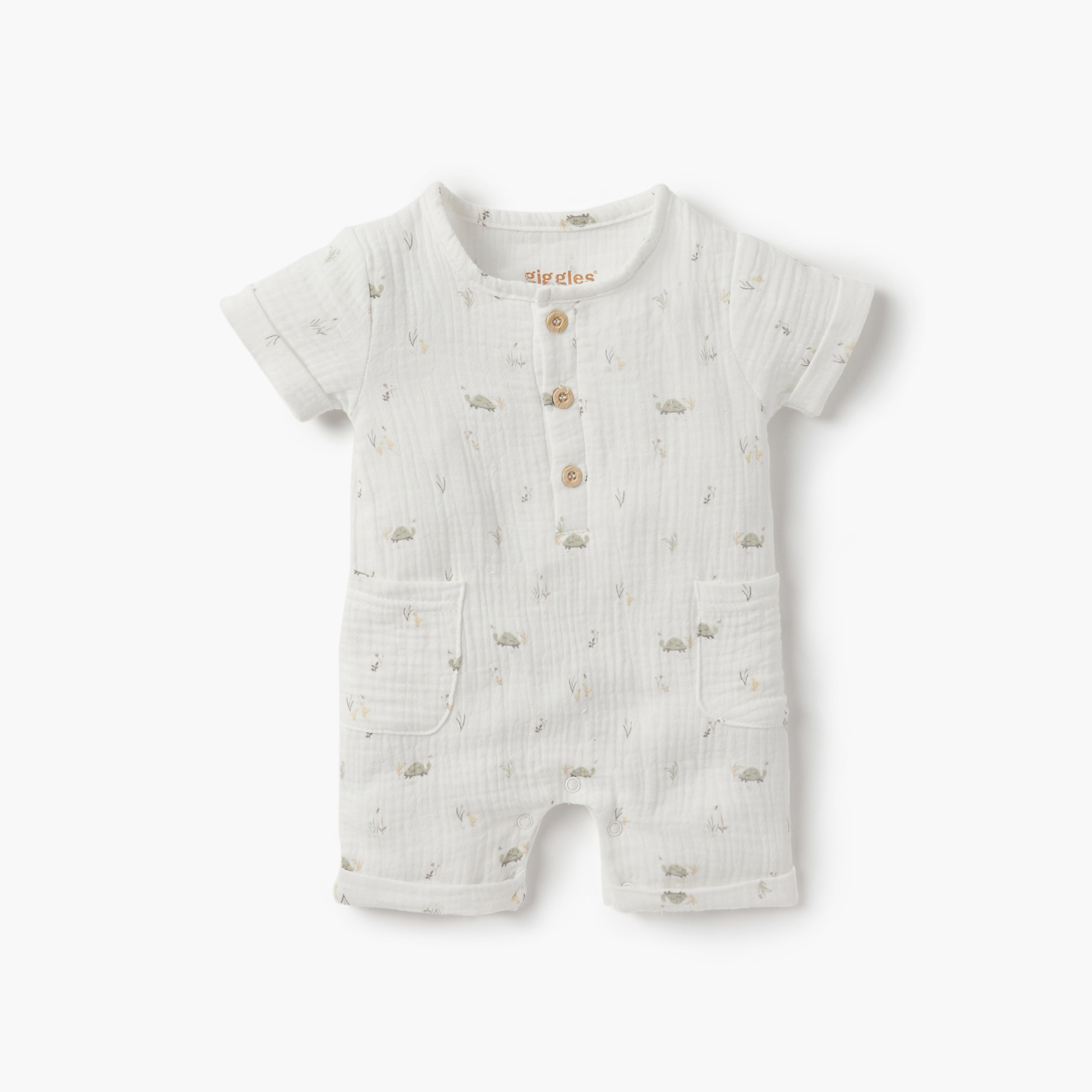 أفرول بياقة مستديرة وأكمام قصيرة وطبعات من جيجلز-baby-boys-clothing-rompers-image-1
