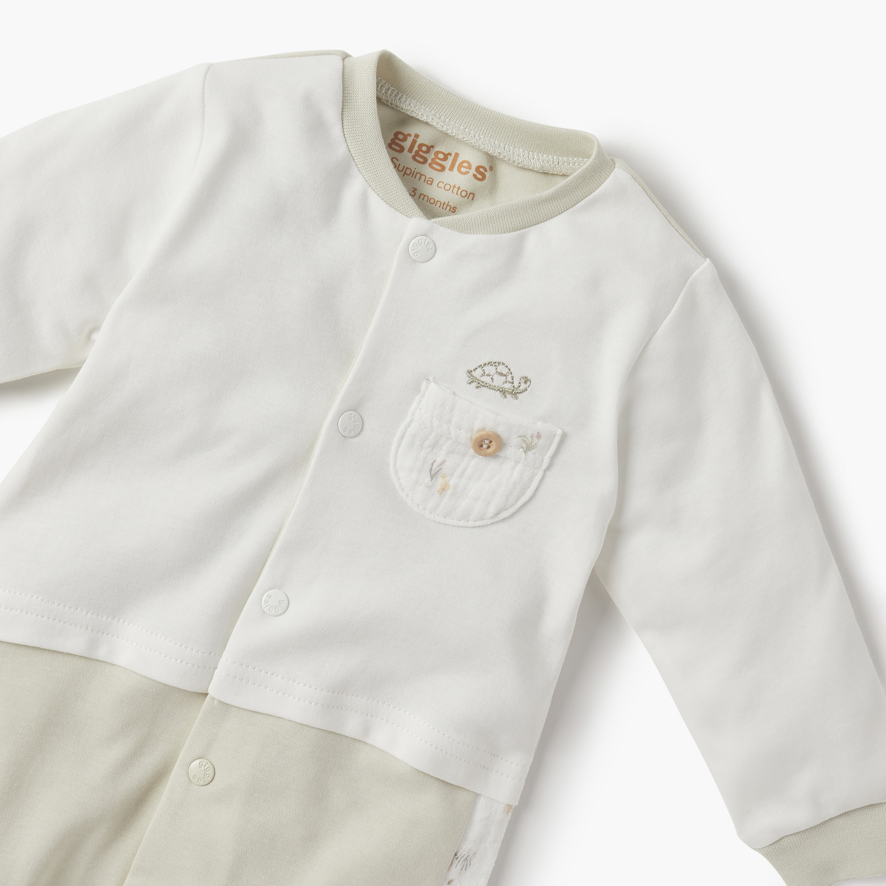 Giggles Colourblock Sleepsuit with Round Neck and Long Sleeves-baby-boys-clothing-nightwear-sleepsuits-image-3