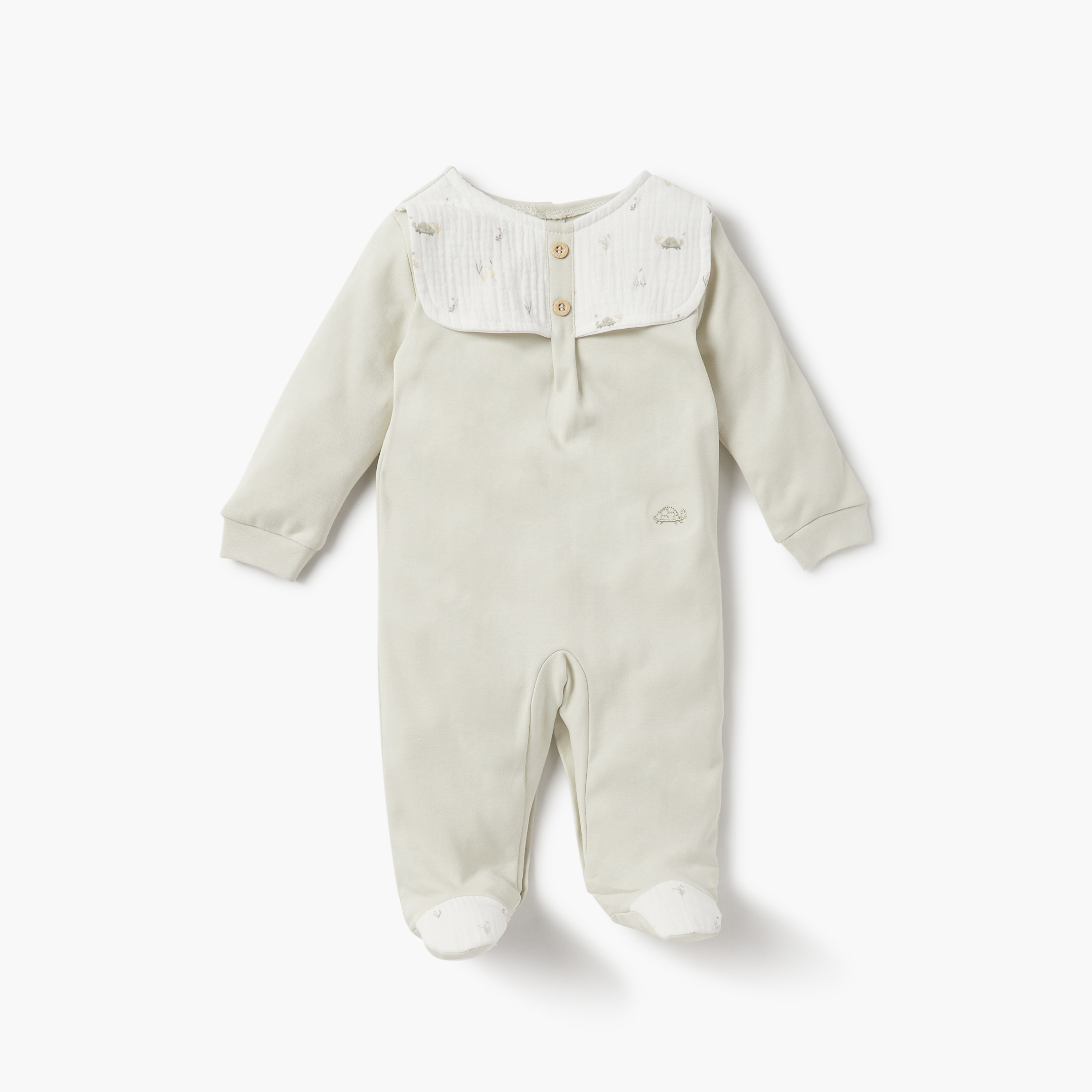 Giggles Printed Closed Feet Sleepsuit with Round Neck and Long Sleeves-baby-boys-clothing-nightwear-sleepsuits-image-1