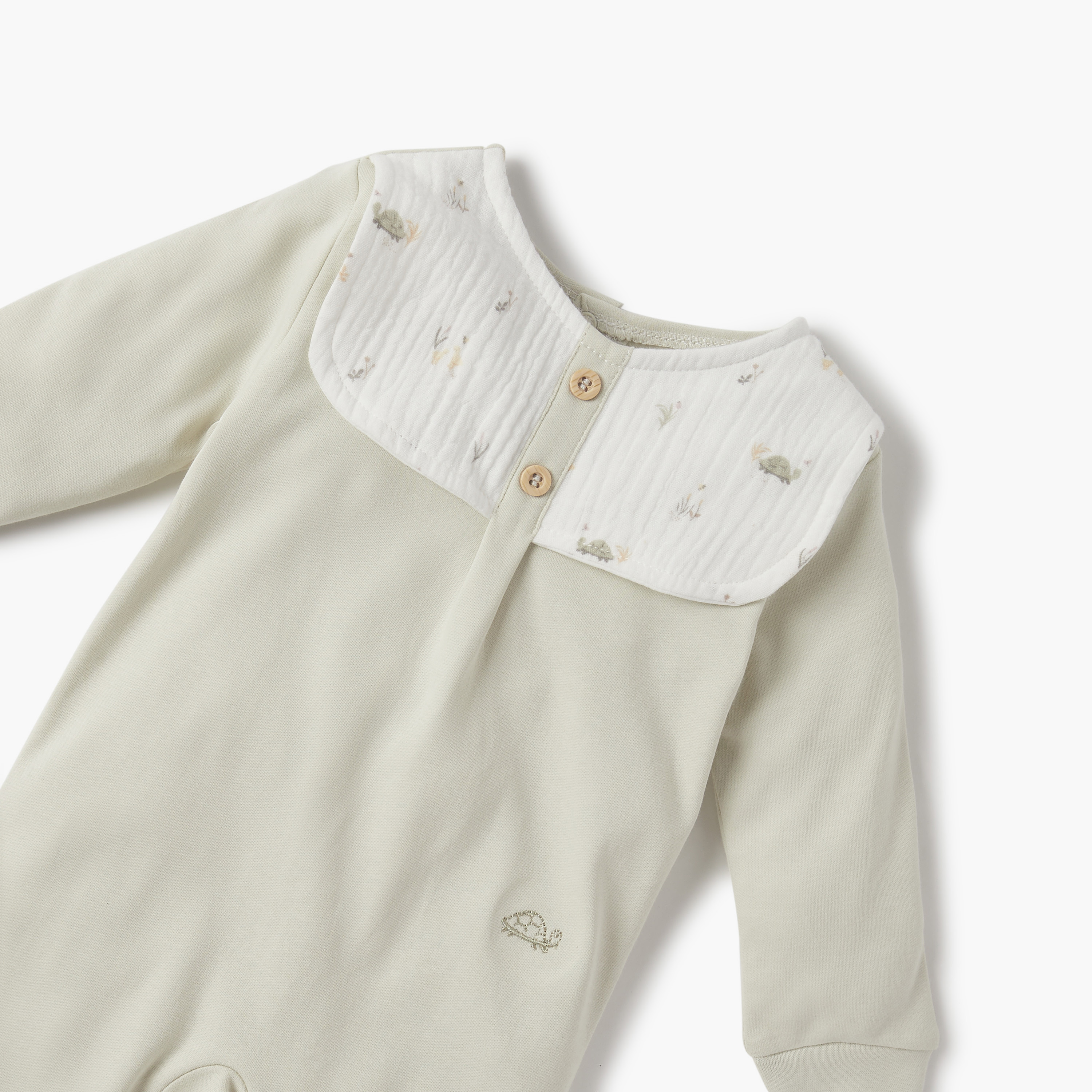 Giggles Printed Closed Feet Sleepsuit with Round Neck and Long Sleeves-baby-boys-clothing-nightwear-sleepsuits-image-3