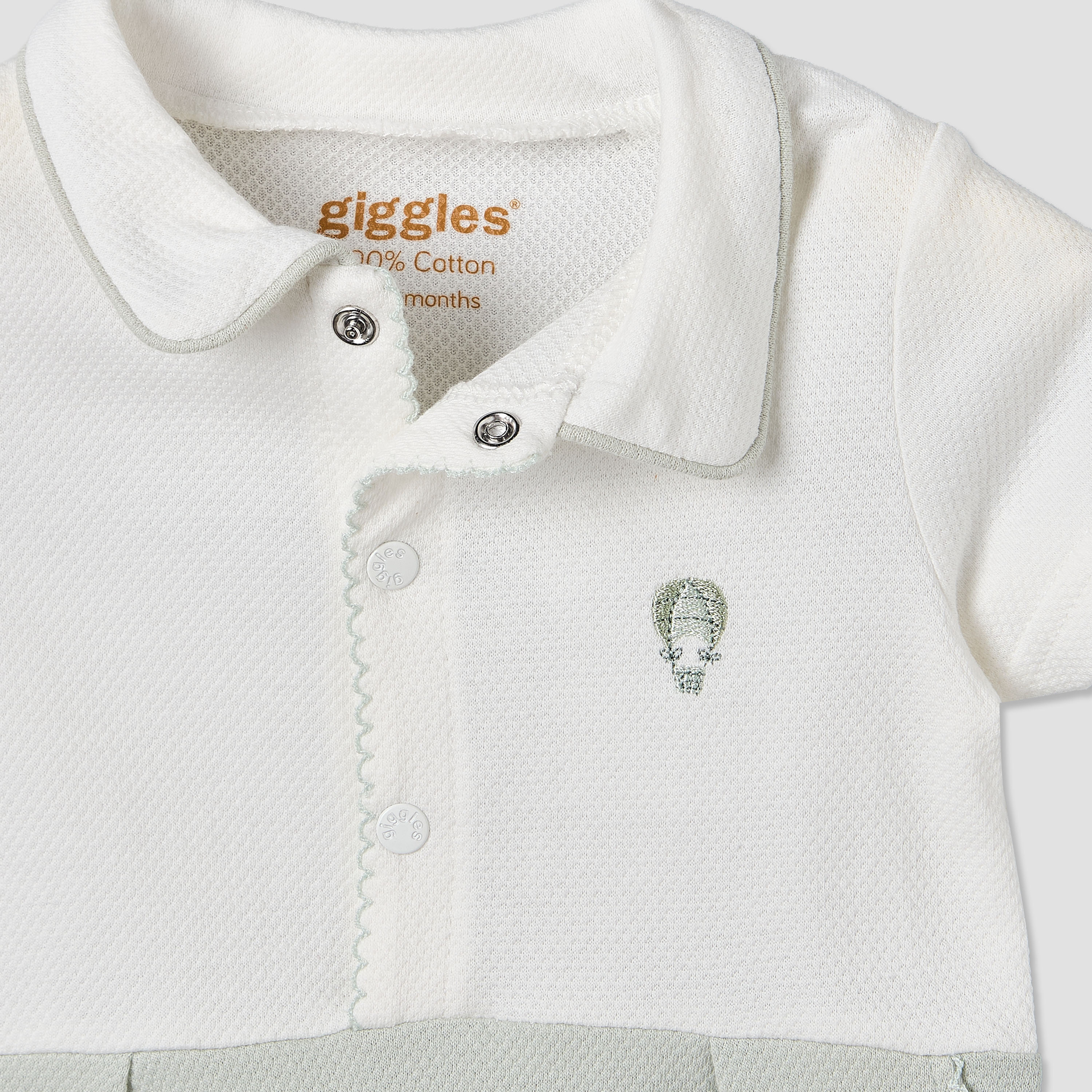 Giggles Collared Short Sleeve Romper with Snap Button Closure-baby-boys-clothing-rompers-image-4