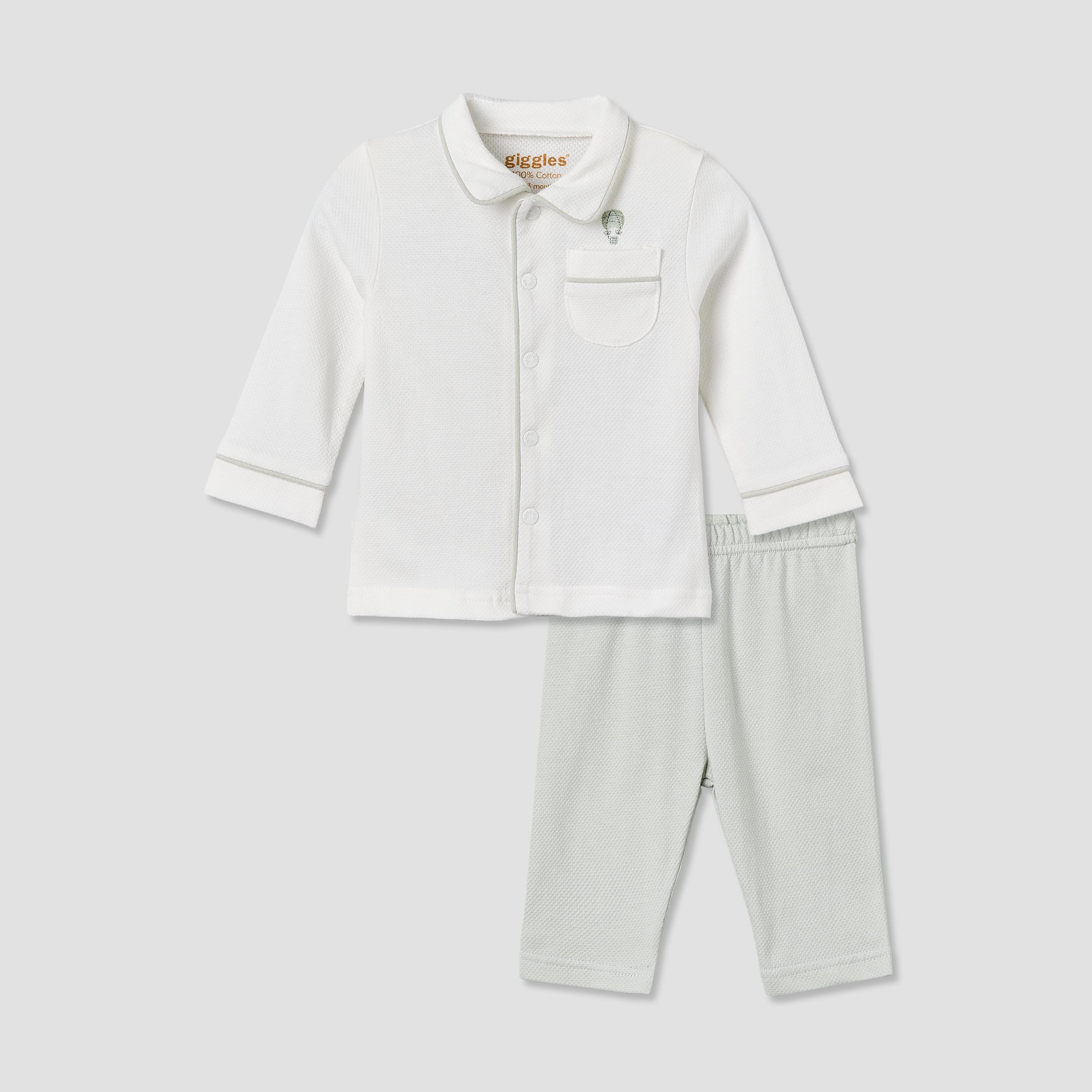 Giggles Cotton Collared Long Sleeves Pyjama Set with Textured Design-baby-boys-clothing-nightwear-pyjamasets-image-2