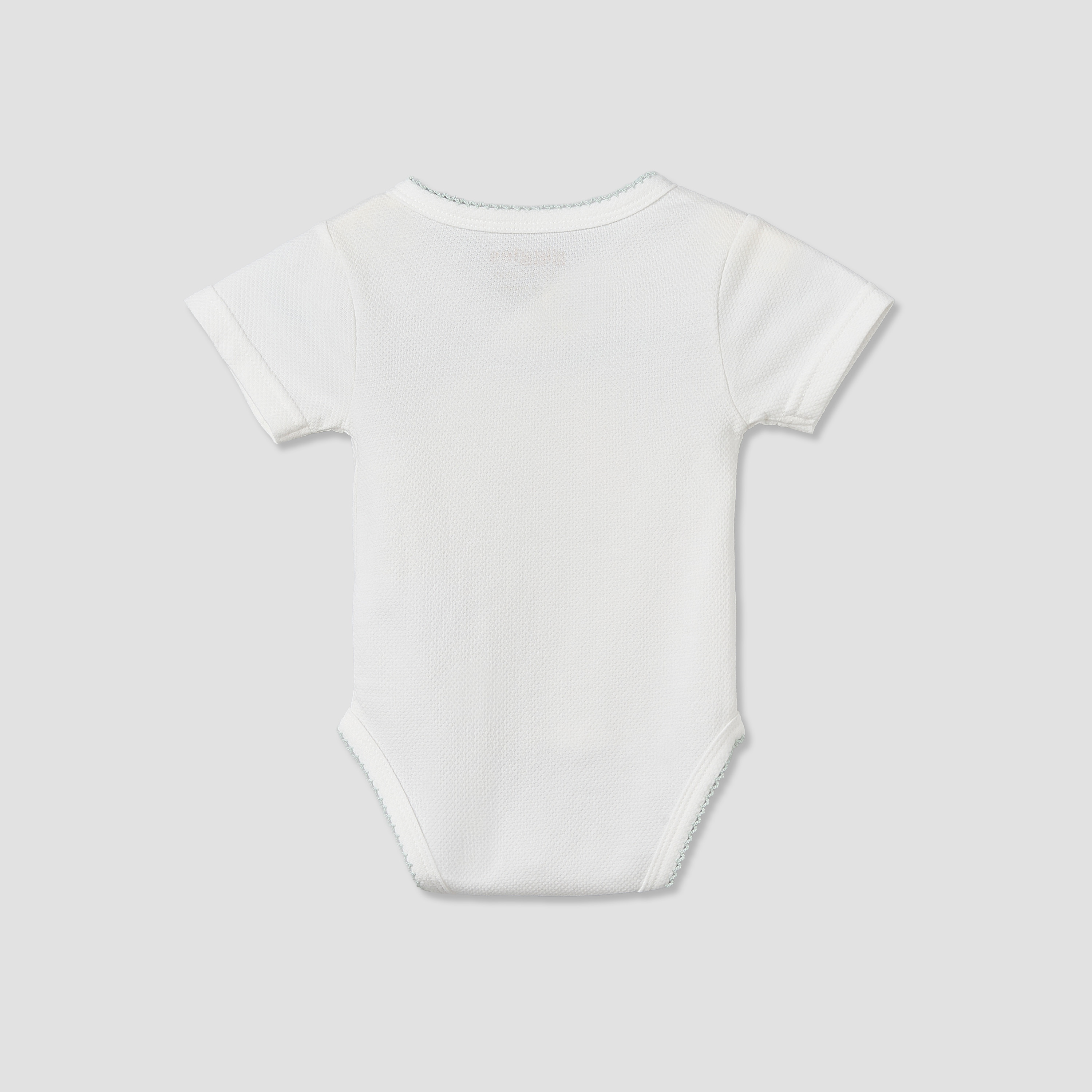 Giggles V- Neck Short Sleeves Bodysuit with Textured Pattern-baby-boys-clothing-bodysuits-image-3