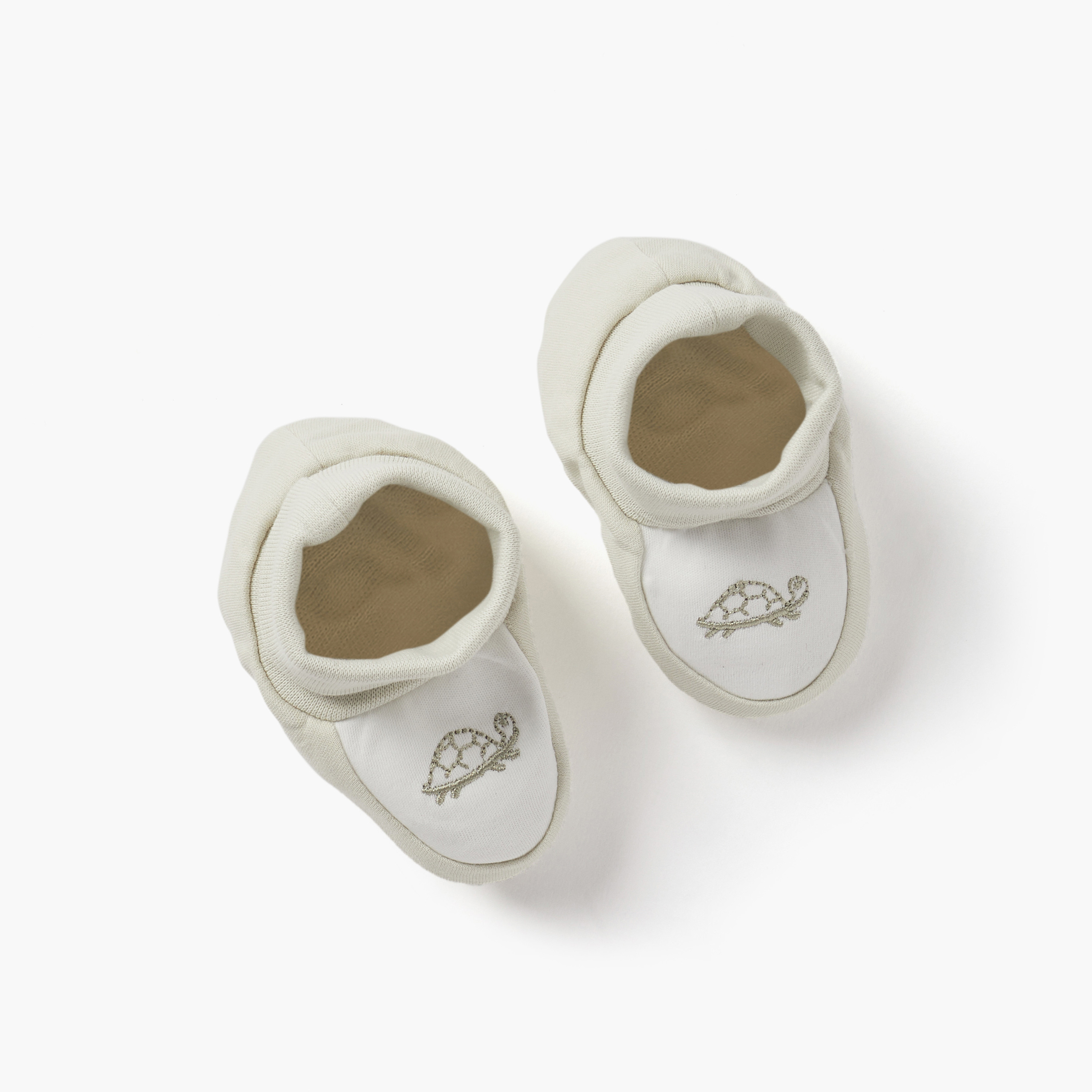 Giggles Tortoise Embroidered Booties-baby-boys-shoes-booties-image-2