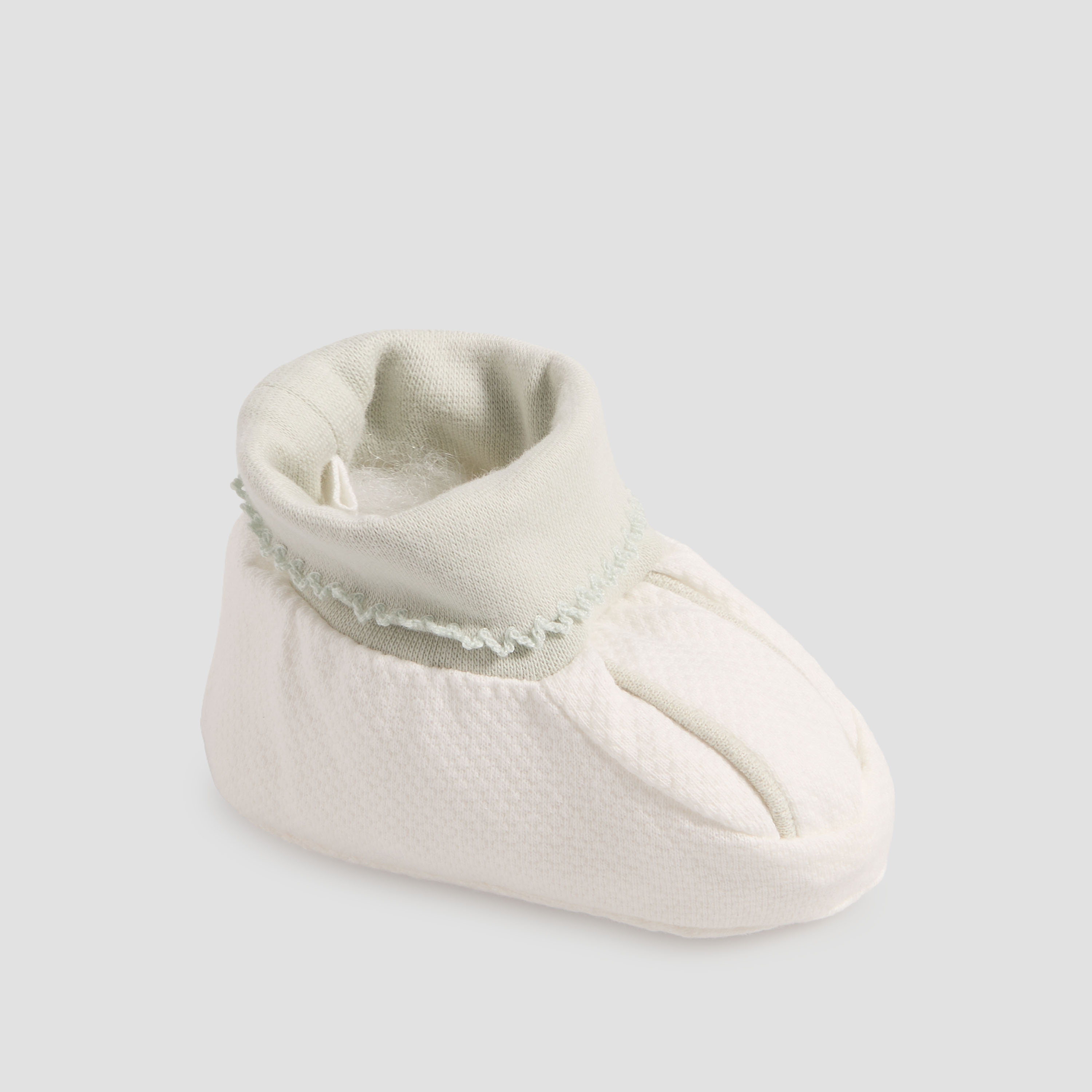 Giggles Booties with Cuff, Textured Pattern-baby-boys-shoes-booties-image-2