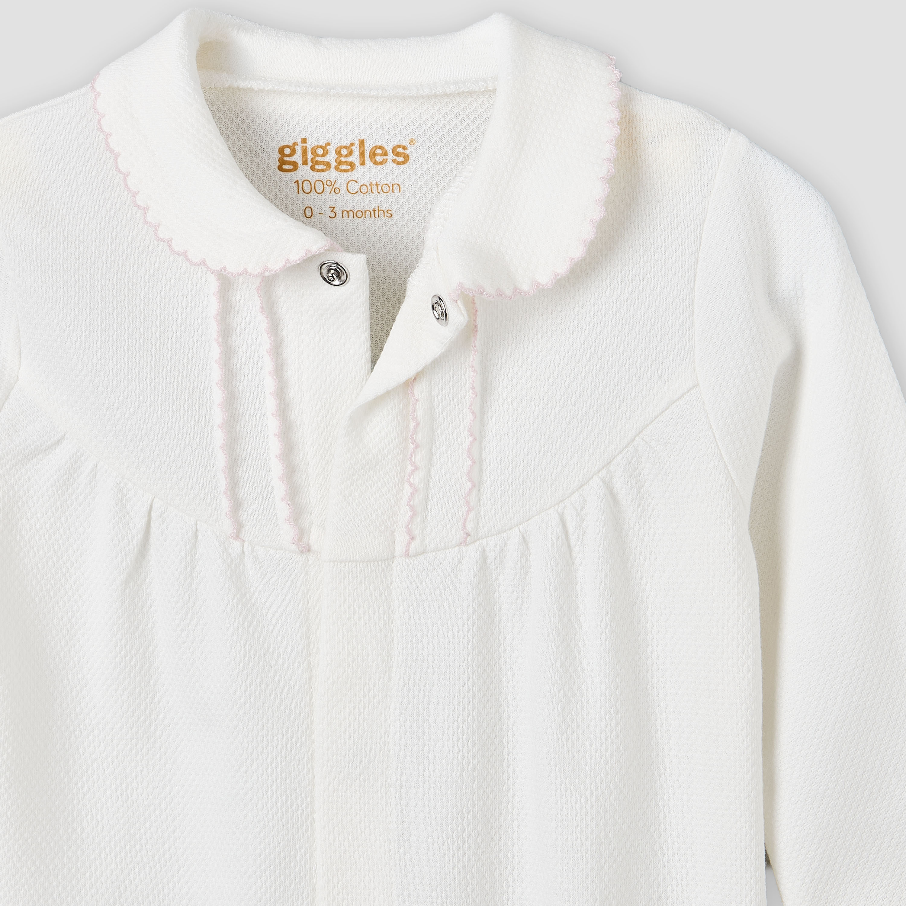 Giggles Cotton Collared Long Sleeves Sleepsuit with Snap Button Closure-baby-girls-clothing-nightwear-sleepsuits-image-4