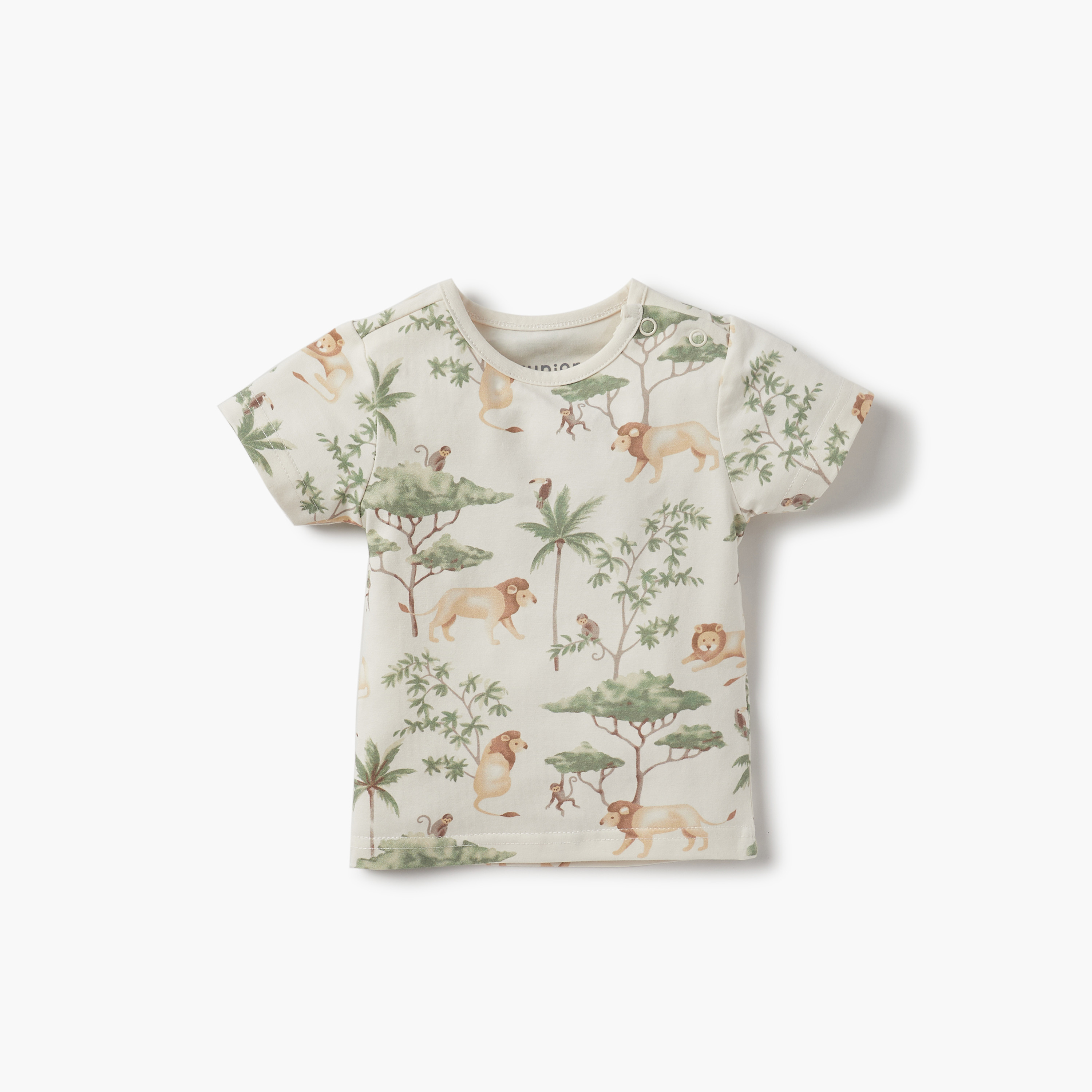 Juniors Animal Print T-shirt and Dungaree Set-baby-boys-clothing-rompers-image-2