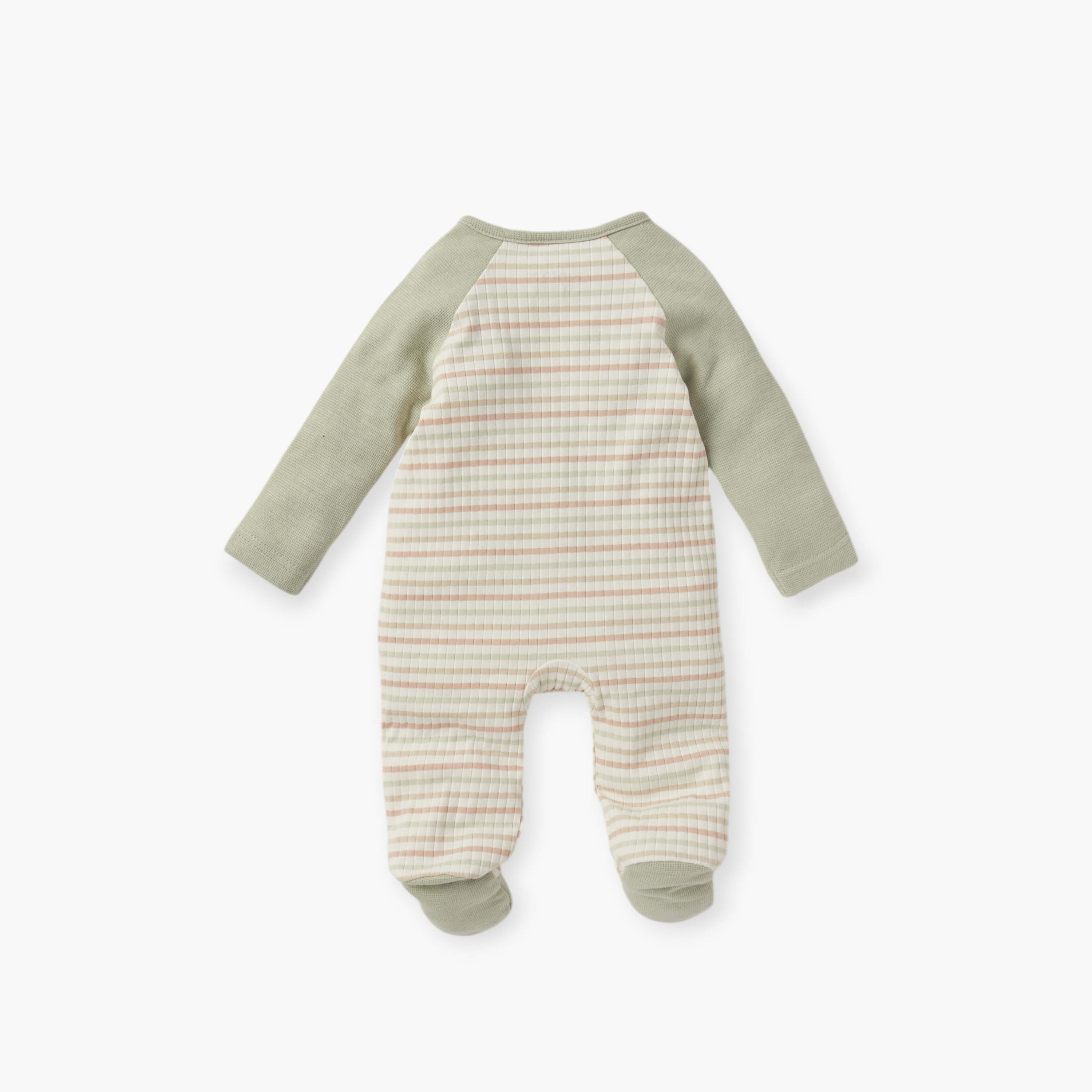 بدلة نوم مقلّمة مغلقة القدمين بأكمام طويلة وسحاب إغلاق من جونيورز-baby-boys-clothing-nightwear-sleepsuits-image-2