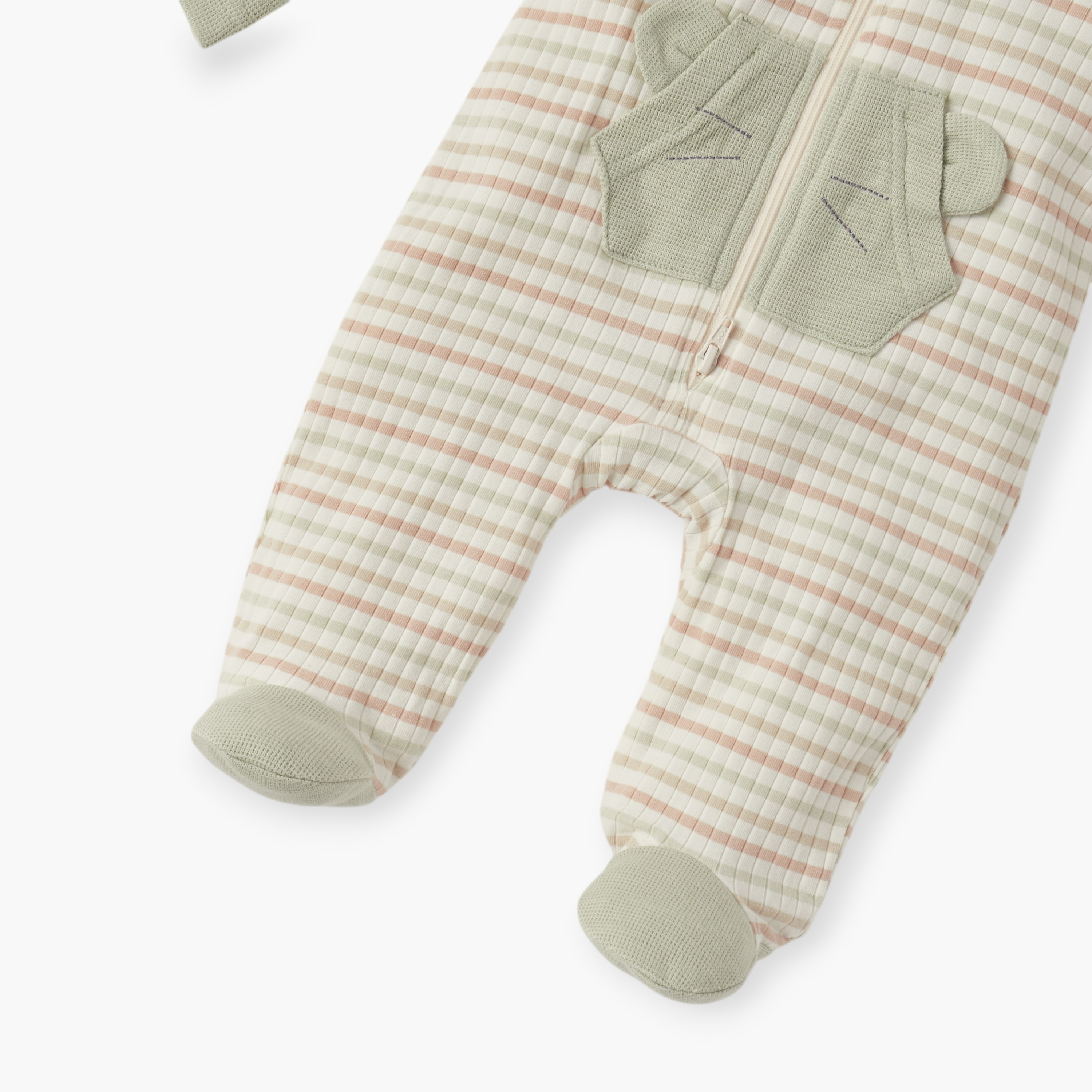 بدلة نوم مقلّمة مغلقة القدمين بأكمام طويلة وسحاب إغلاق من جونيورز-baby-boys-clothing-nightwear-sleepsuits-image-4