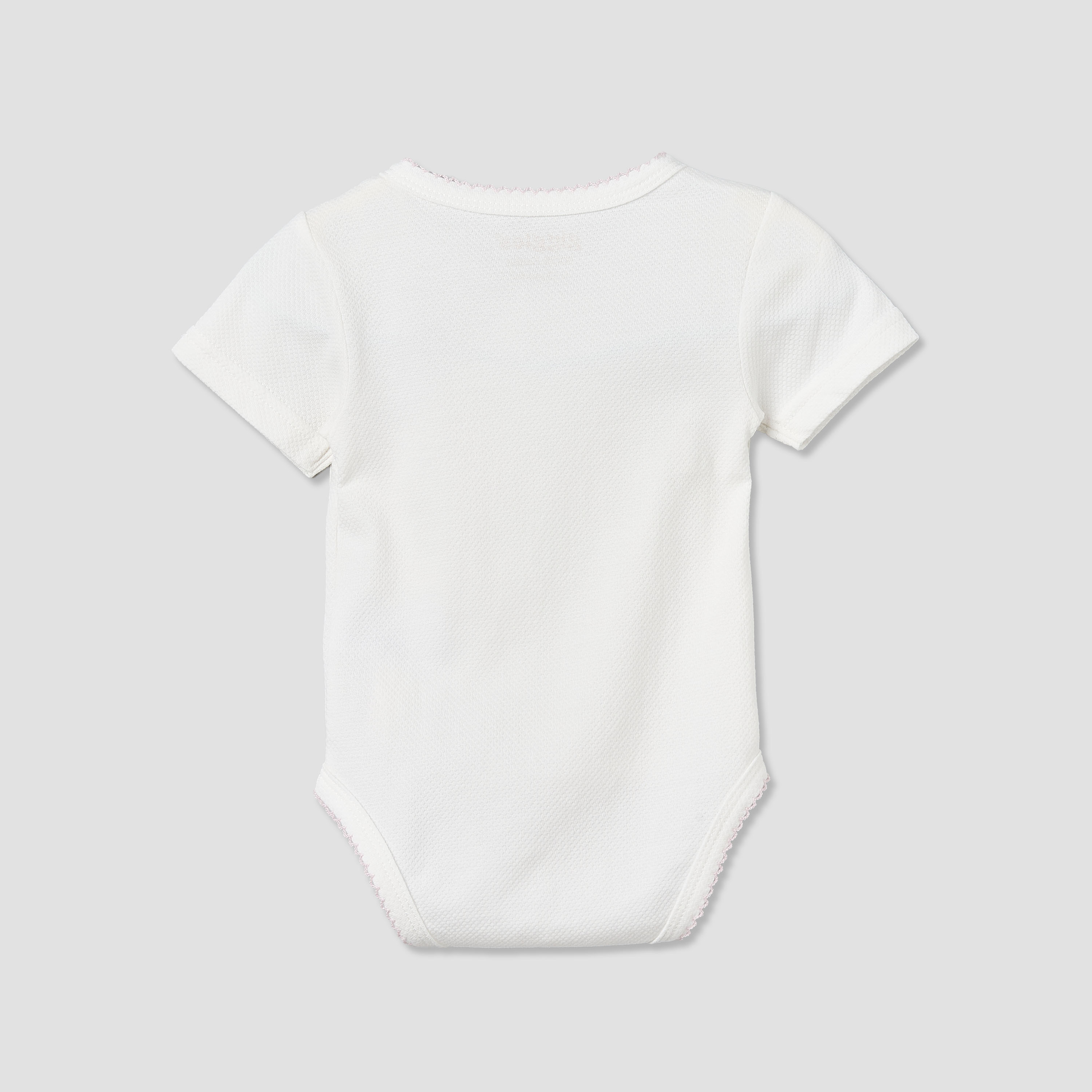 Giggles Cotton V-neck Short Sleeves Bodysuit with Textured Pattern-baby-girls-clothing-bodysuits-image-3