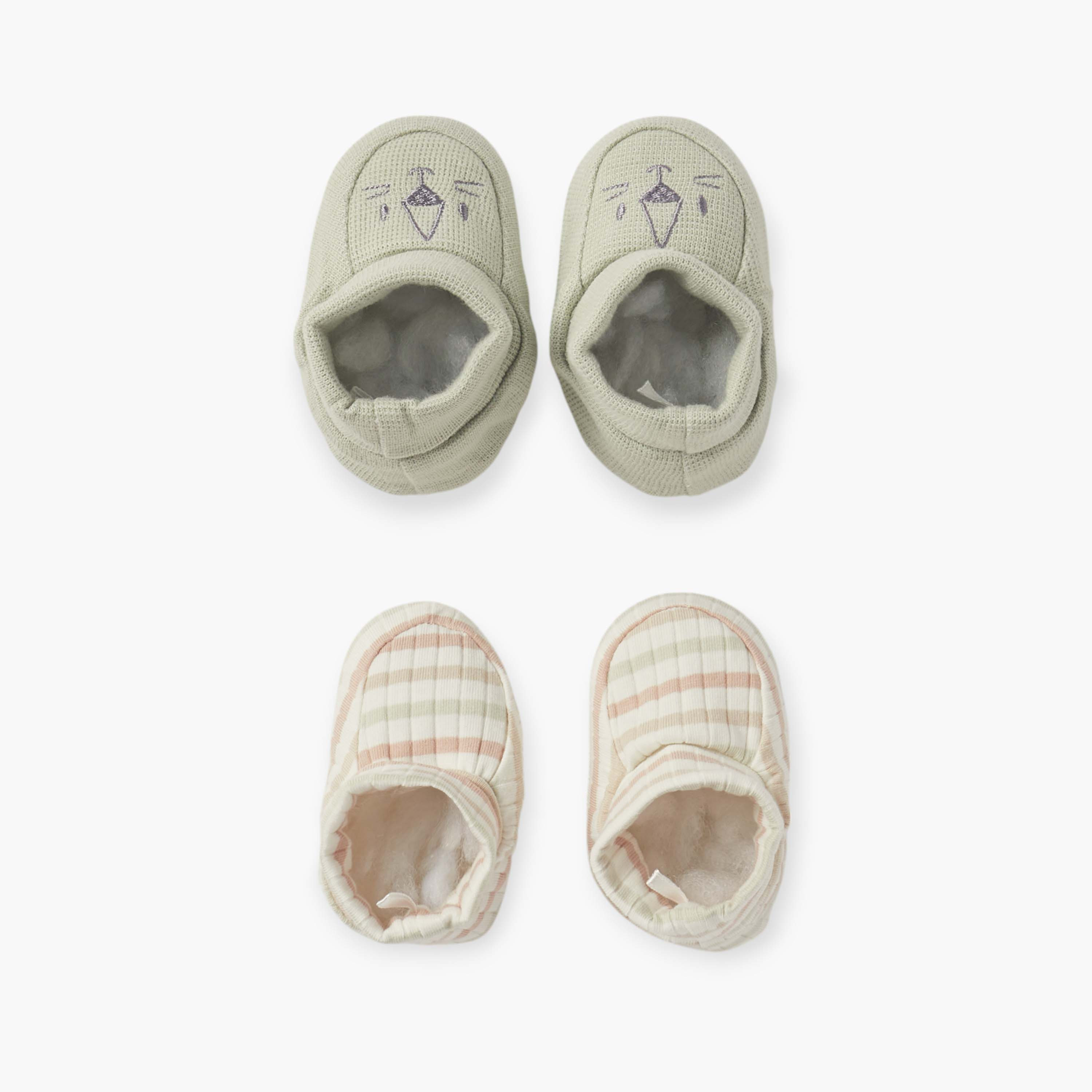 Juniors Textured Booties - Set of 2-baby-boys-shoes-booties-image-1