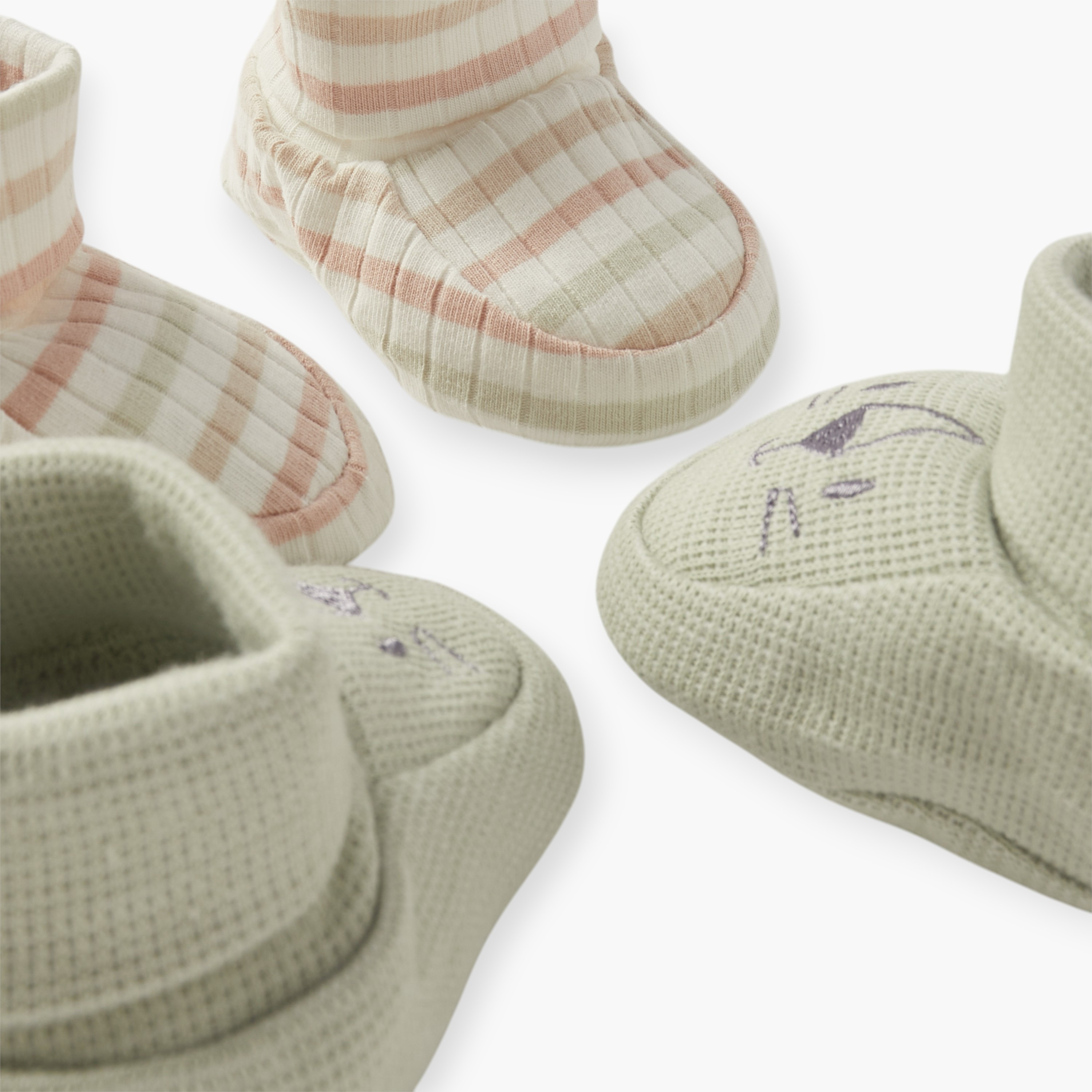 Juniors Textured Booties - Set of 2-baby-boys-shoes-booties-image-4