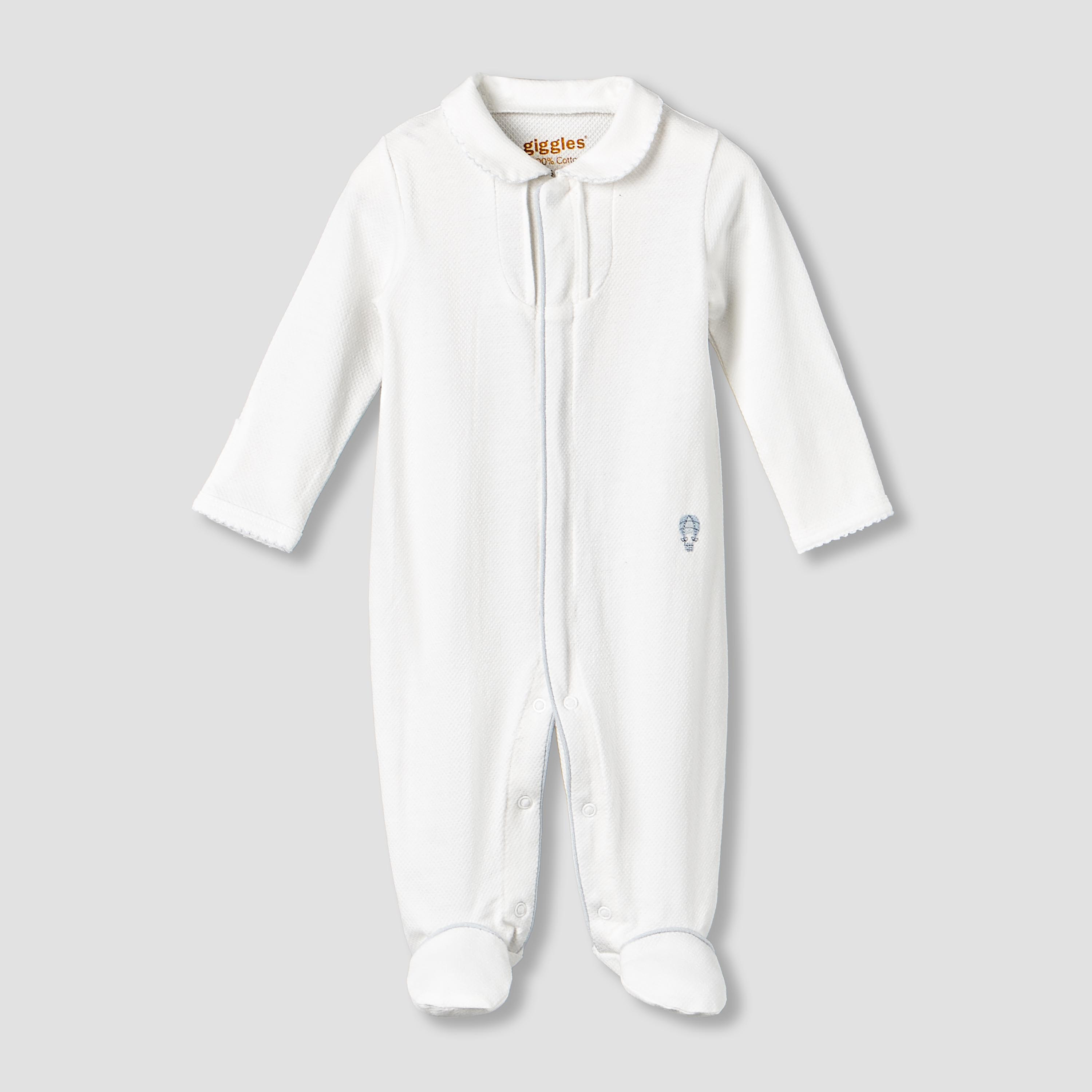 Giggles Cotton Collared Long Sleeves Sleepsuit with Snap Button Closure-baby-boys-clothing-nightwear-sleepsuits-image-1
